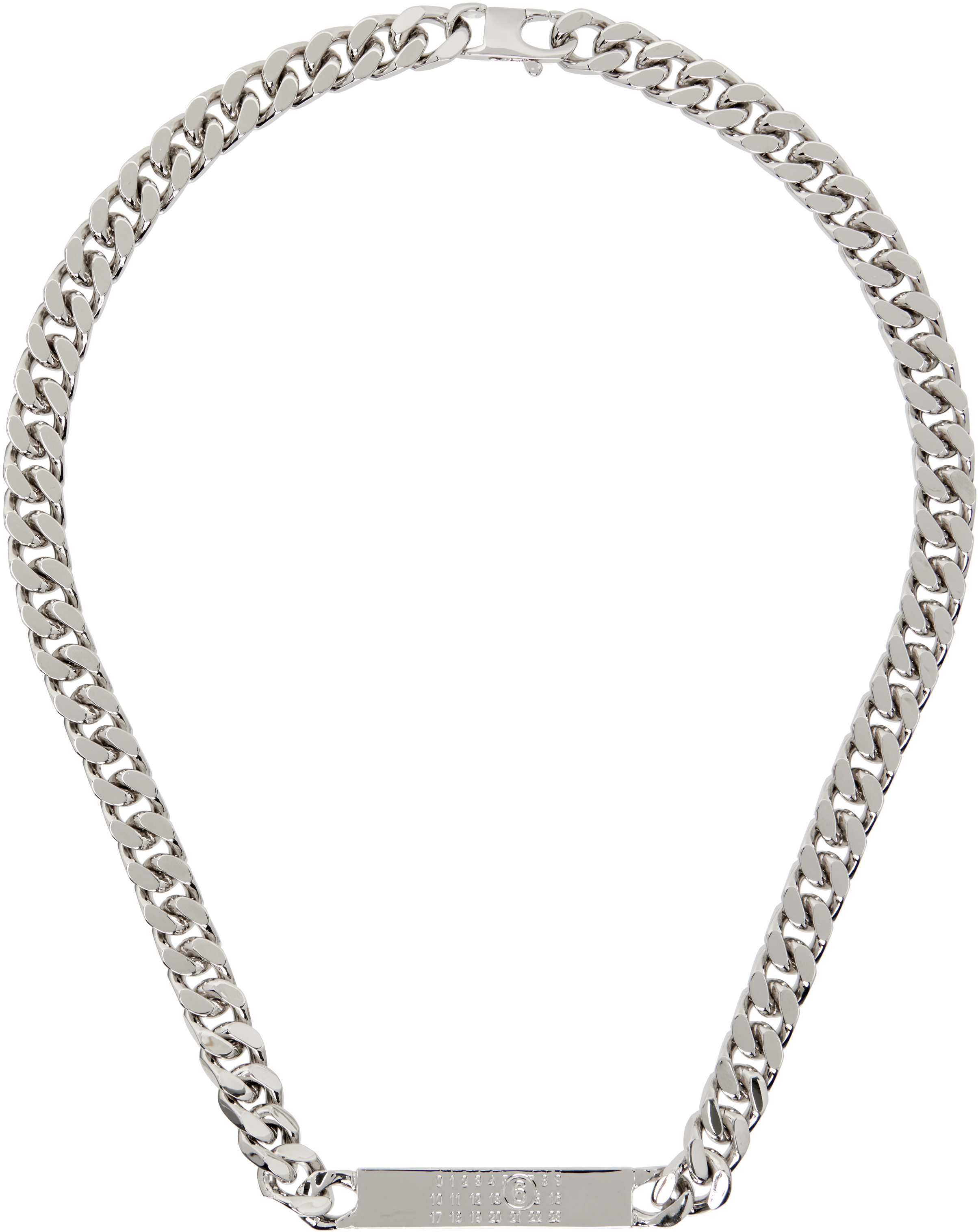 Mm6 Maison Margiela Silver Classic Chain Necklace In 951 Palladio Polishe