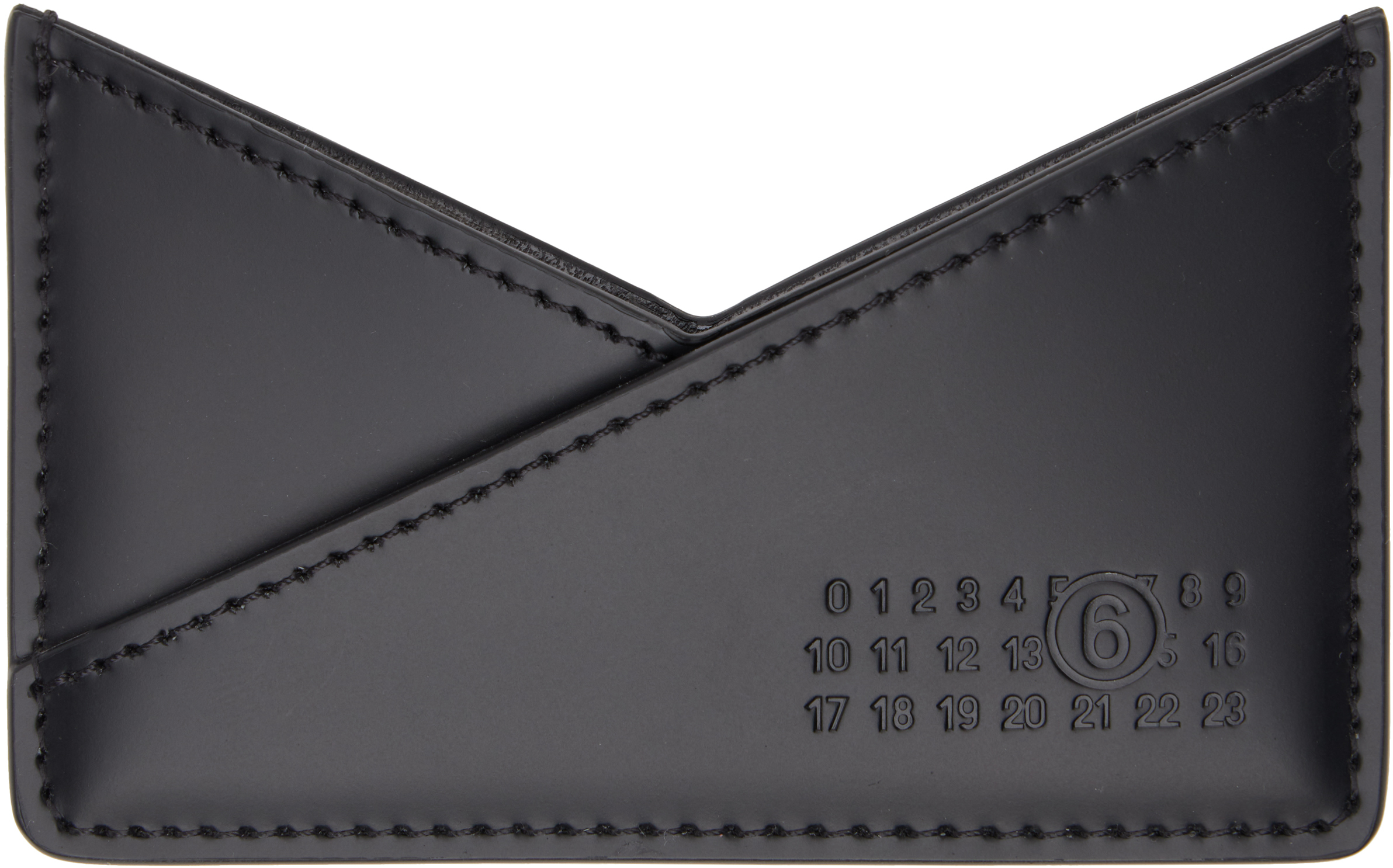 人気！MM6 MAISON MARGIELA ブラック Triangle 6 ウォレット MM6 Maison Margiela Black Triangle 6 Wallet MM6 Maison Margiela