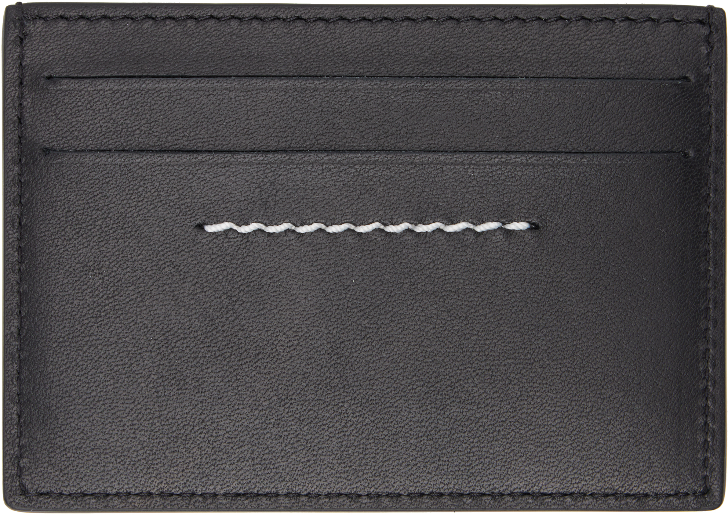 Mm6 Maison Margiela Black Leather Card Holder In T8013 Black