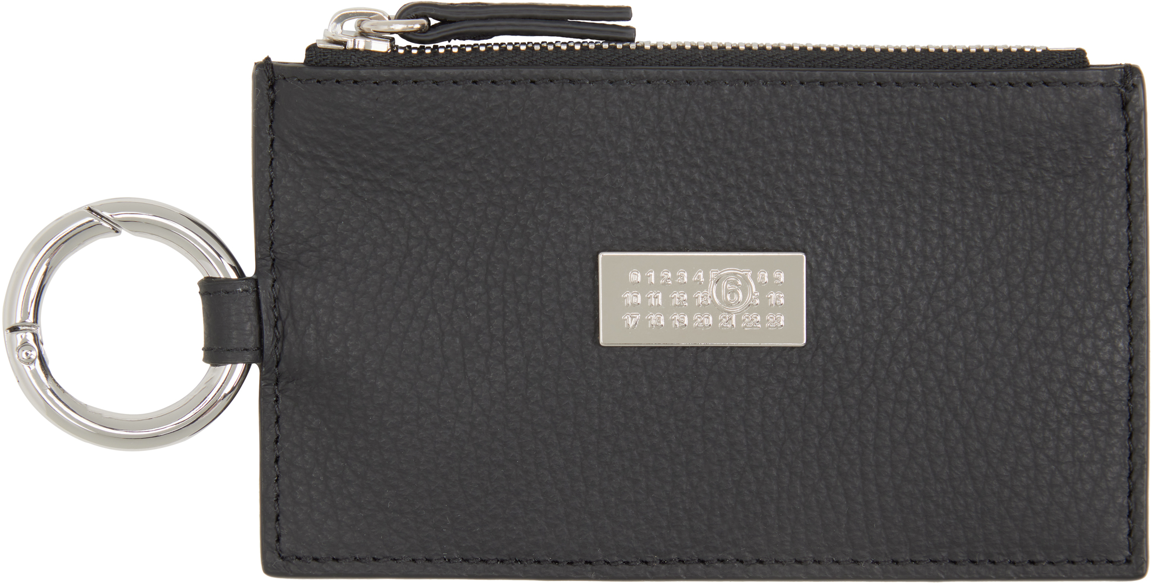 Mm6 Maison Margiela Black Zip Card Holder In T8013 Black