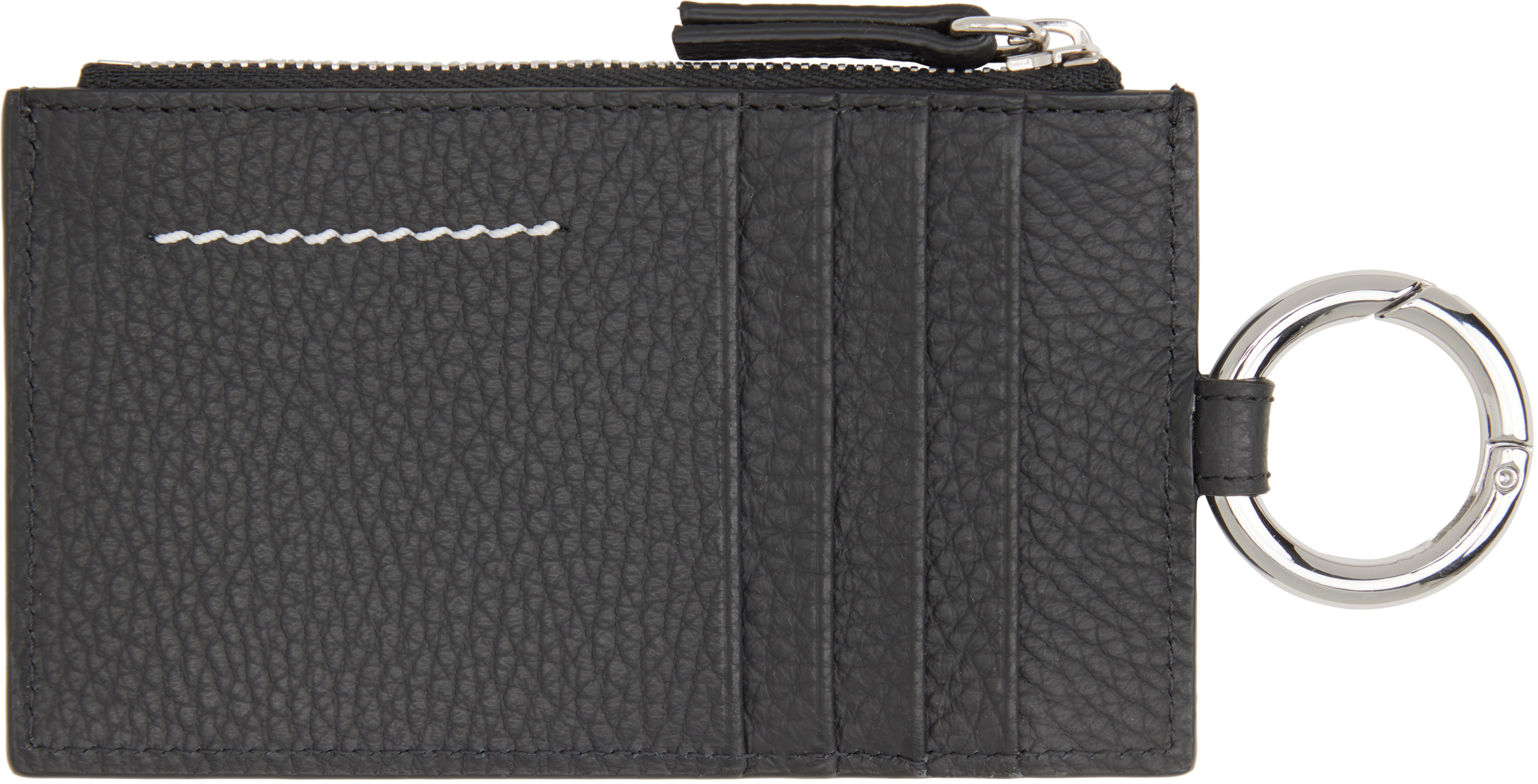 Mm6 Maison Margiela Black Zip Card Holder In T8013 Black