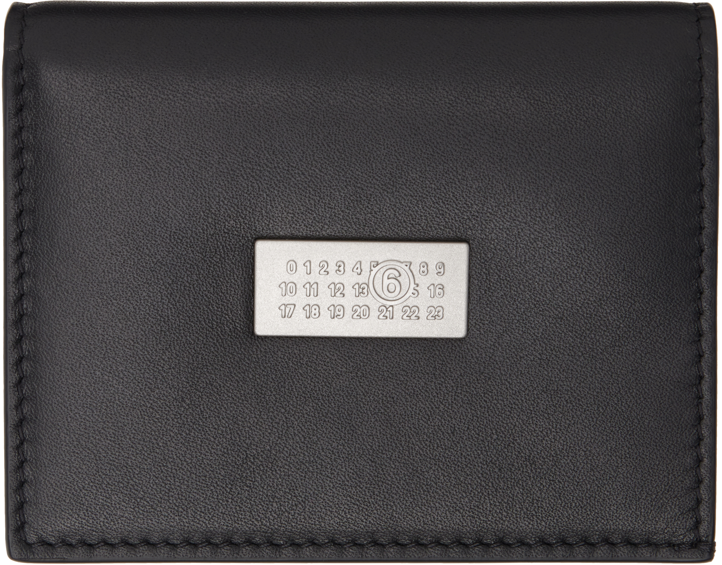 Mm6 Maison Margiela Black Leather Wallet