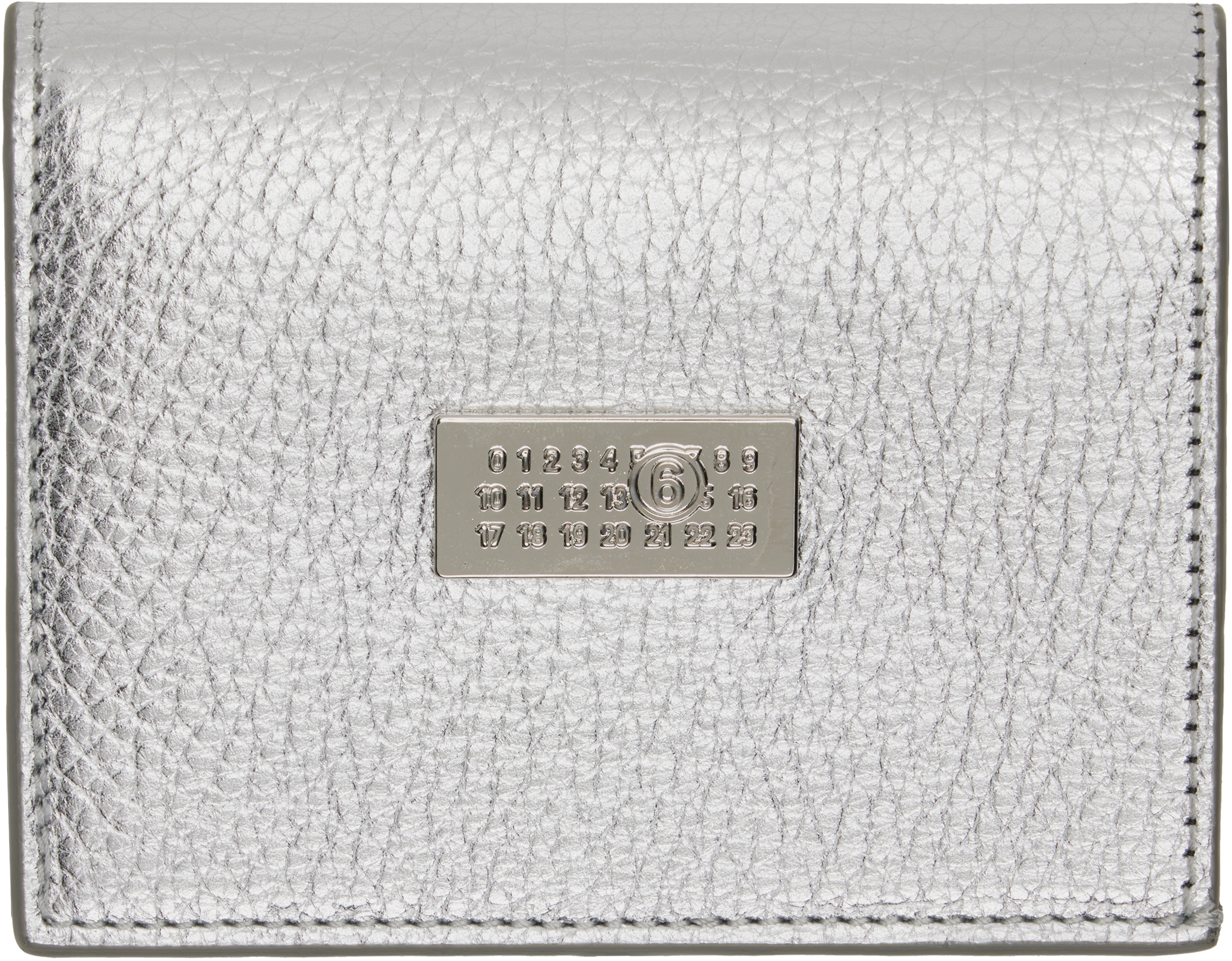 MM6 Maison Margiela: Silver Numeric Bifold Wallet | SSENSE MM6 Maison Margiela: Silver Numeric Bifold Wallet | SSENSE