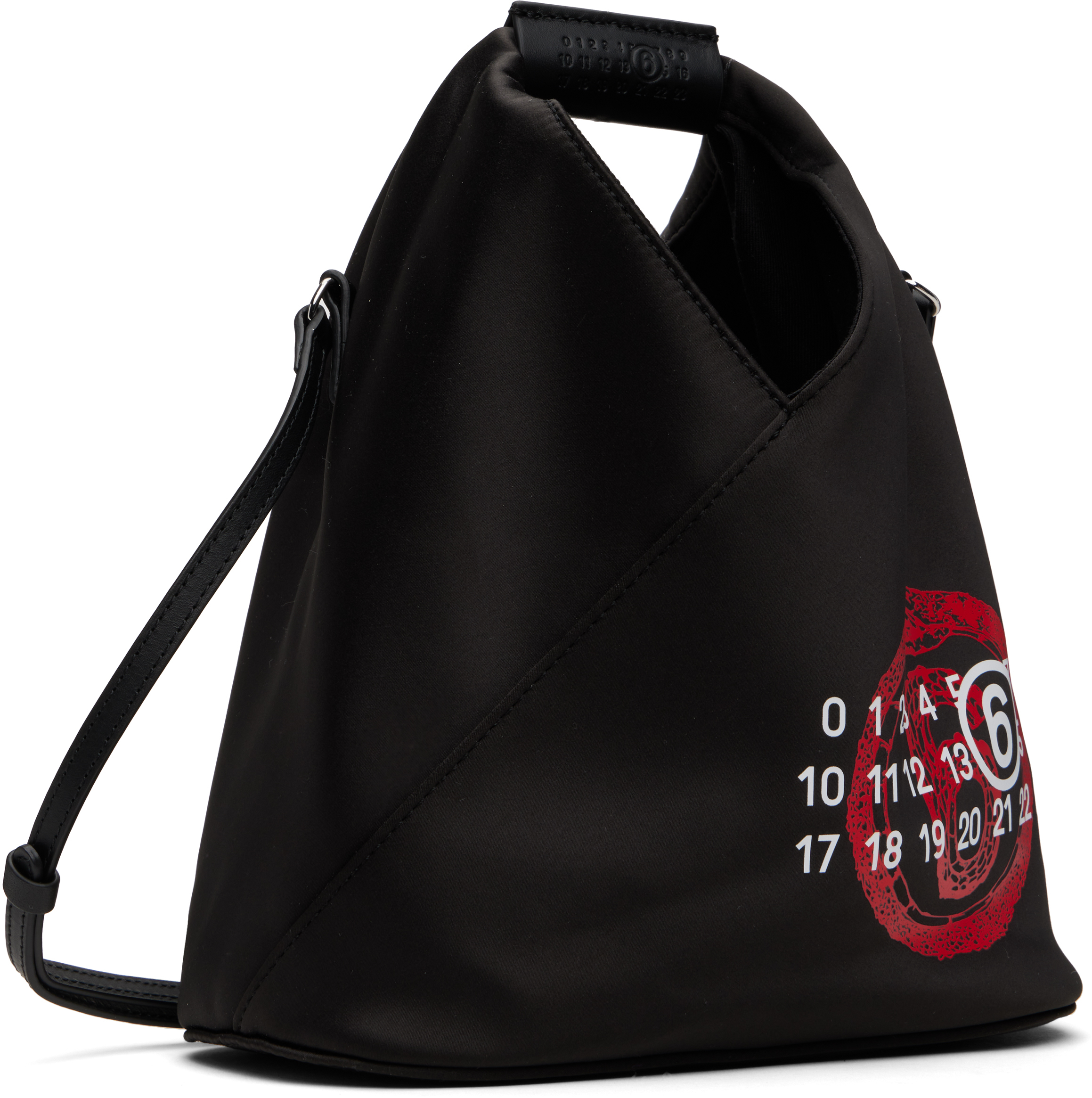 Mm6 Maison Margiela Ssense Exclusive Black 'year Of The Snake' Triangle Crossbody Bag In T8013 Black