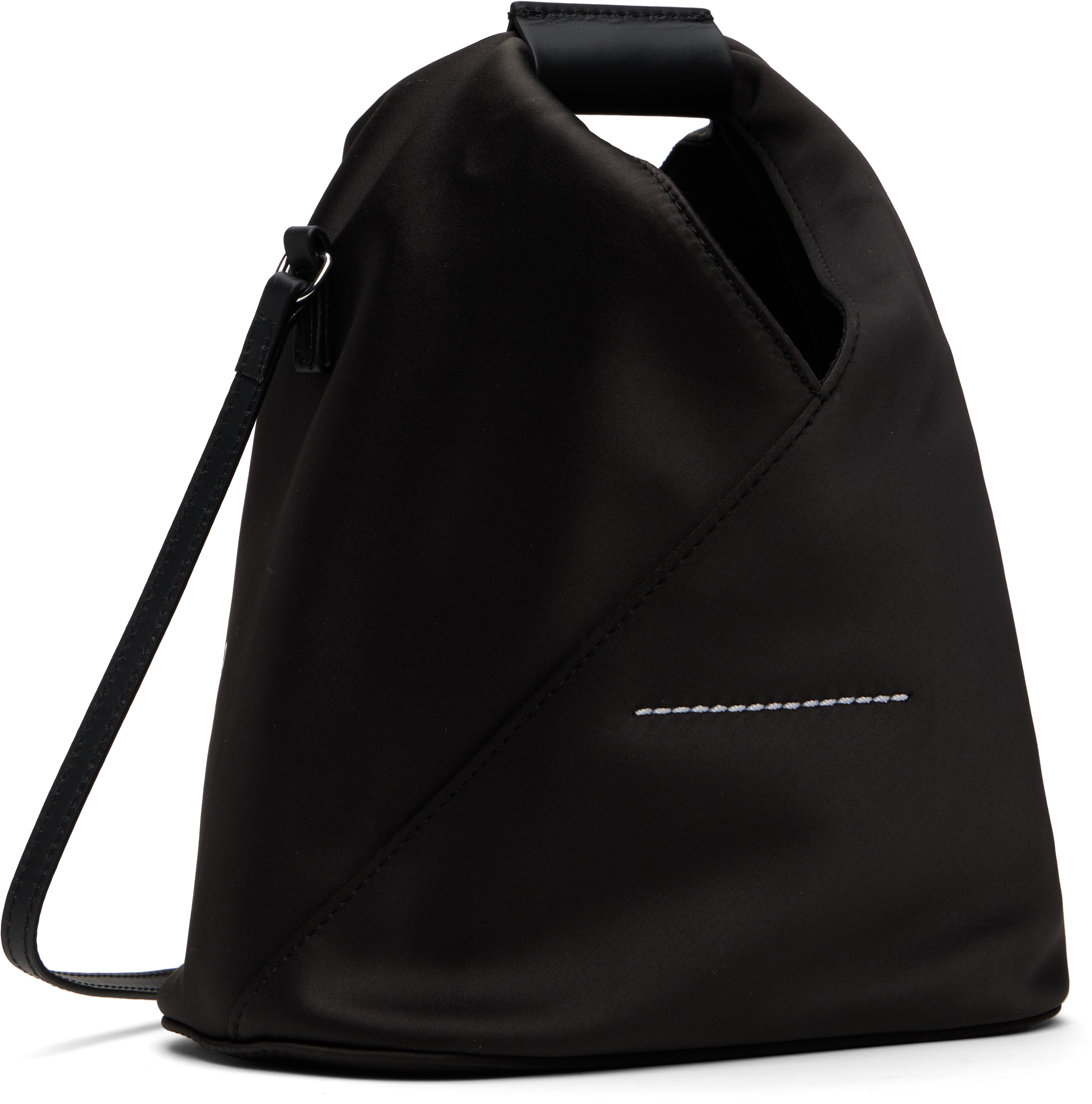 Mm6 Maison Margiela Ssense Exclusive Black 'year Of The Snake' Triangle Crossbody Bag In T8013 Black