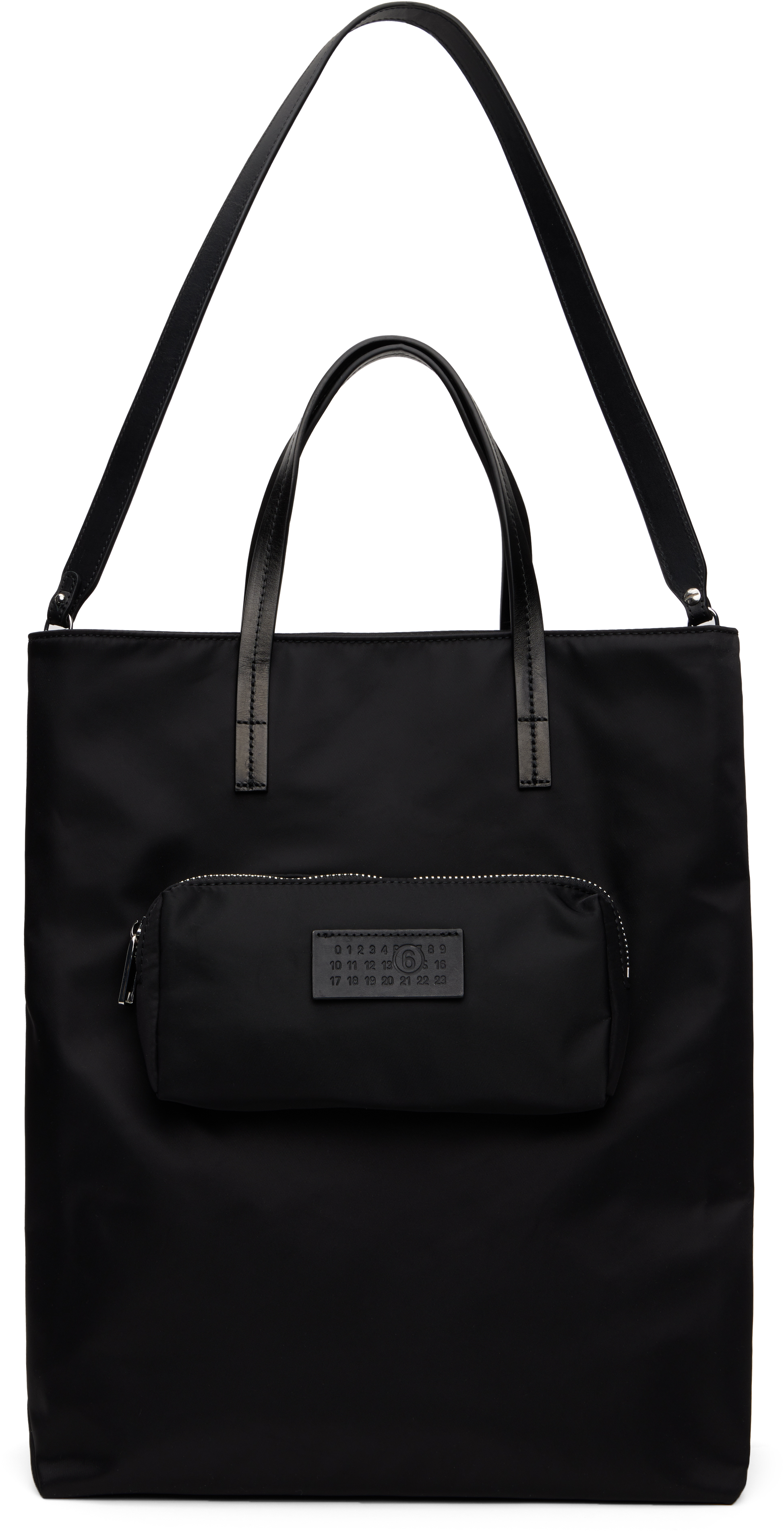 MM6 Maison Margielaのブラック ナイロン ポケット ショッパー