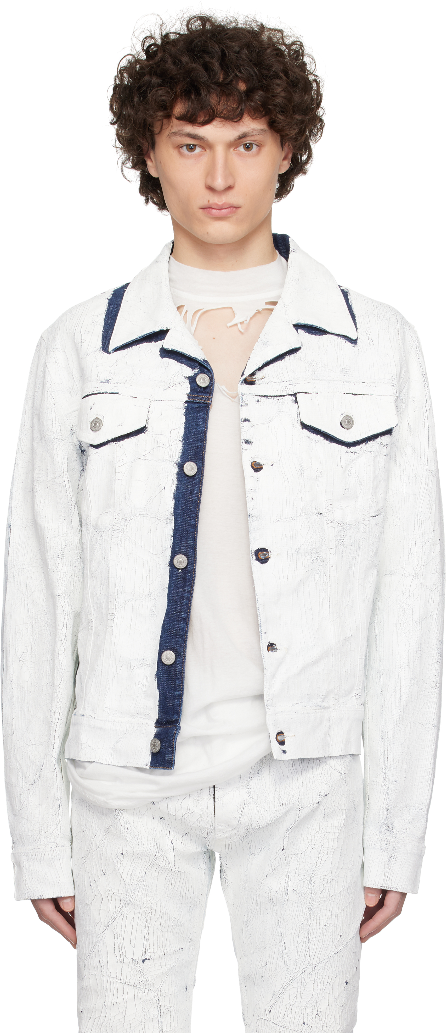 White Sports Denim Jacket