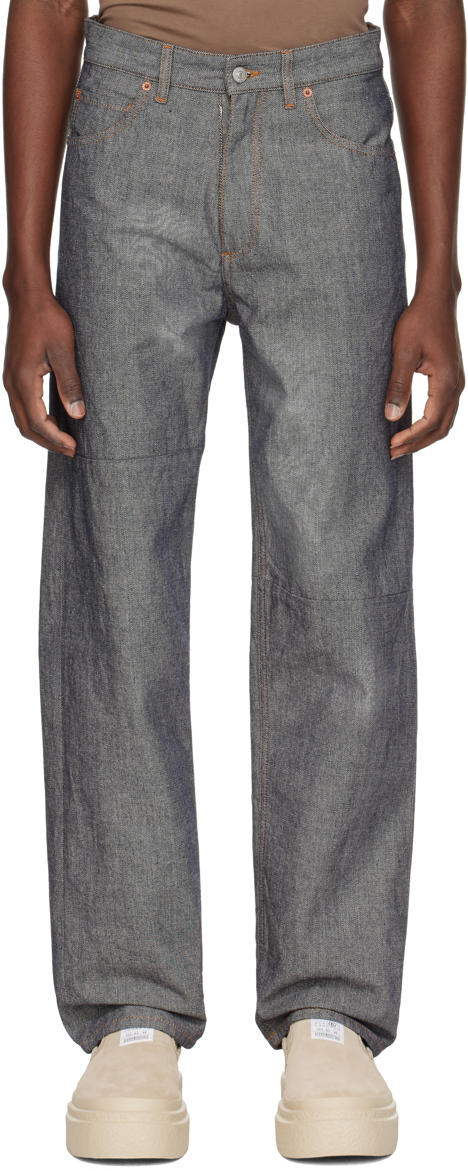 Gray Straight-Leg Jeans