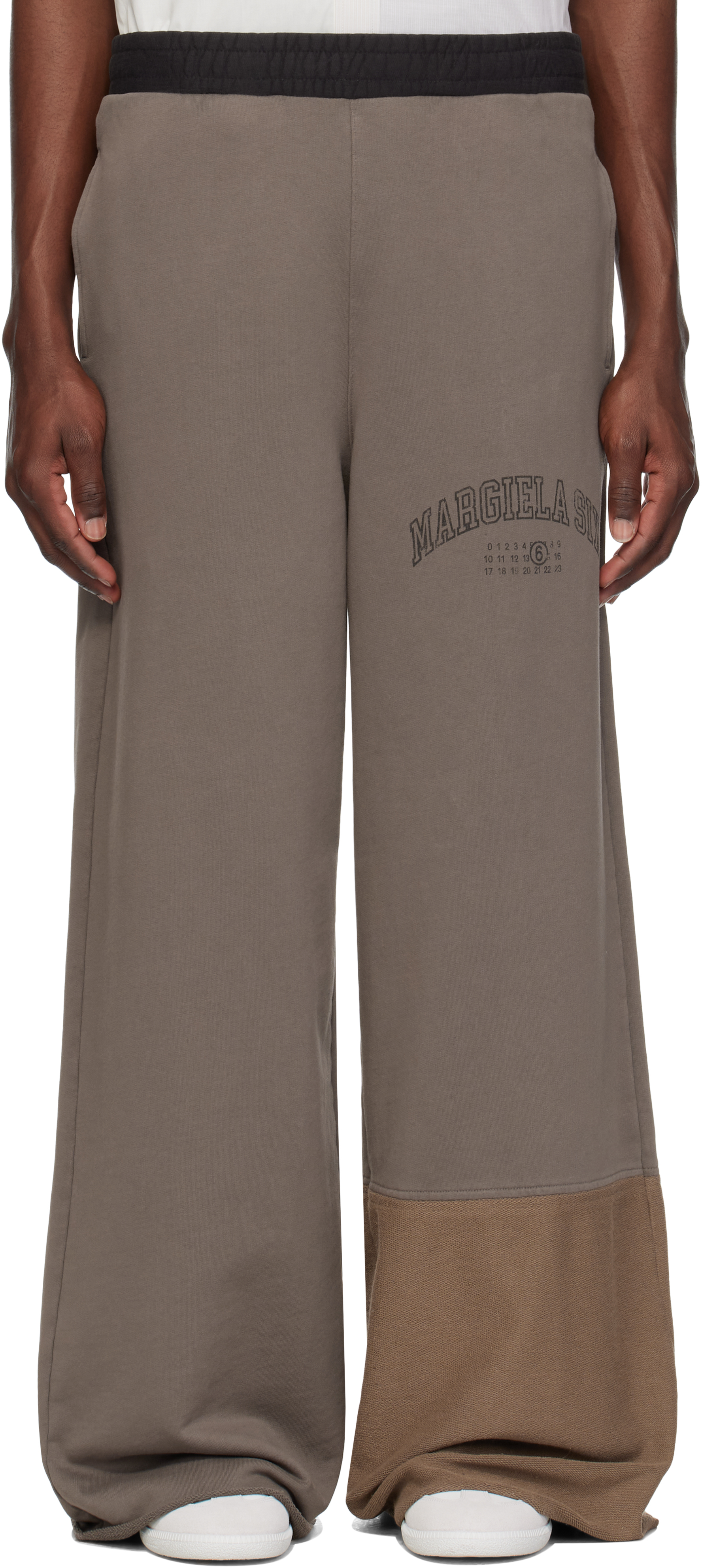 Brown Varsity Paneled Lounge Pants