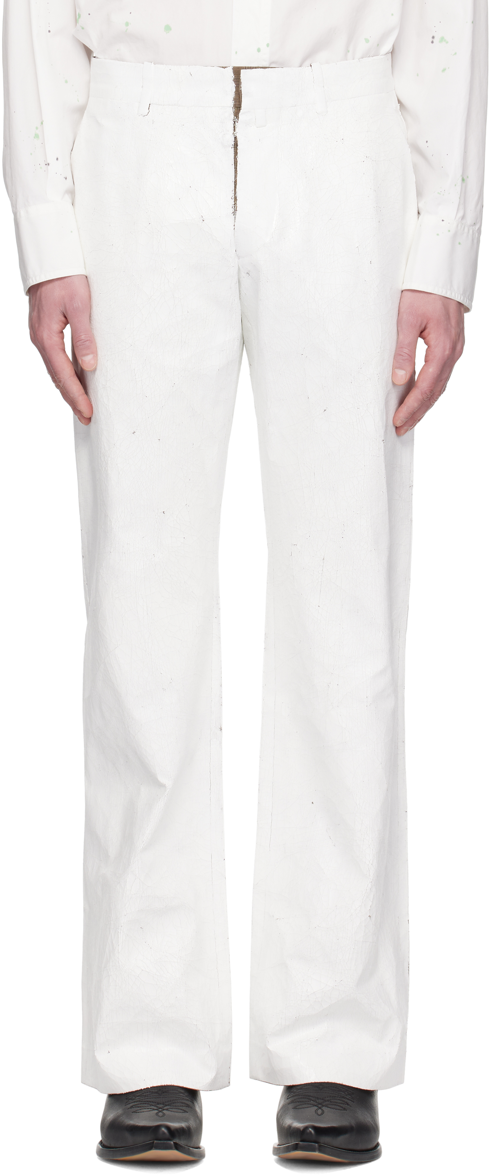 White Painted Trousers