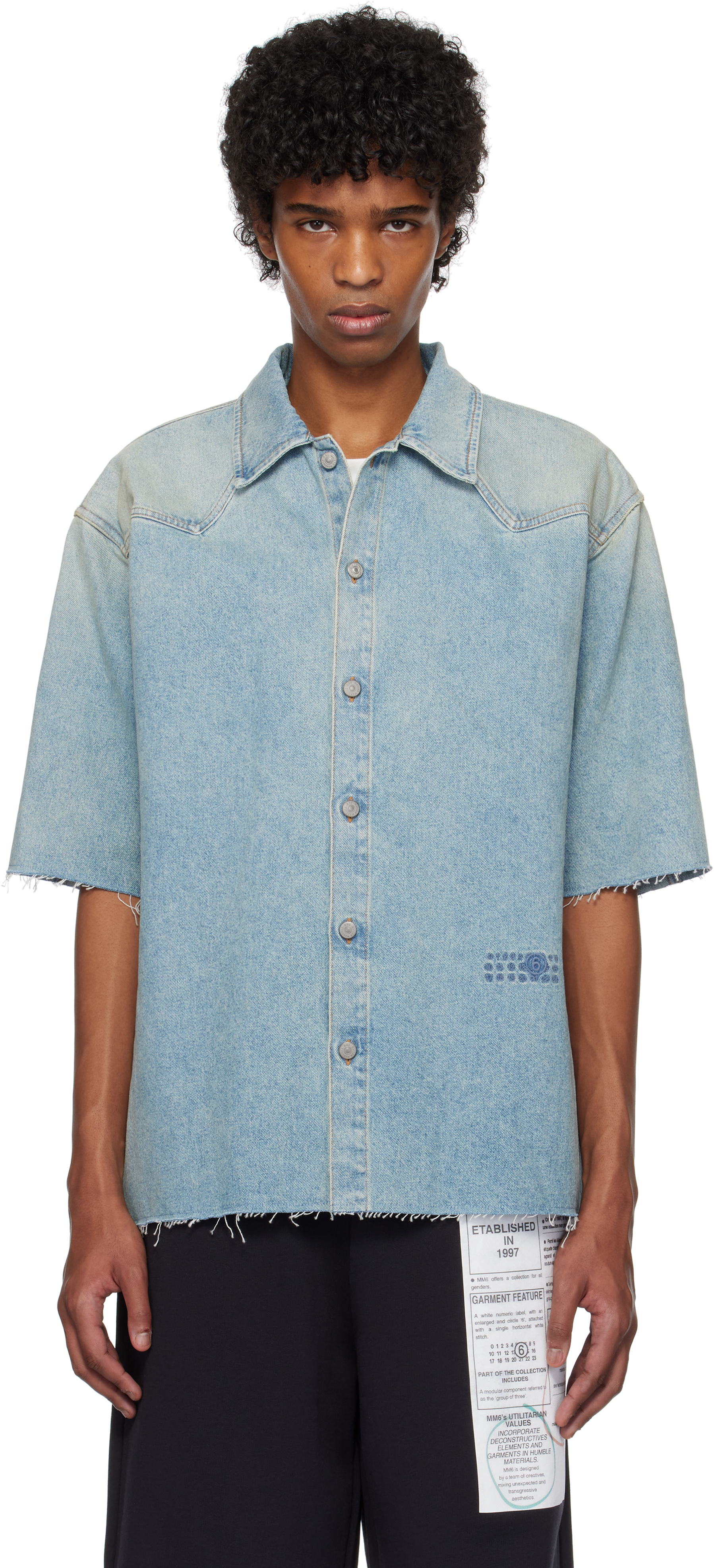 Blue Short Sleeve Denim Shirt