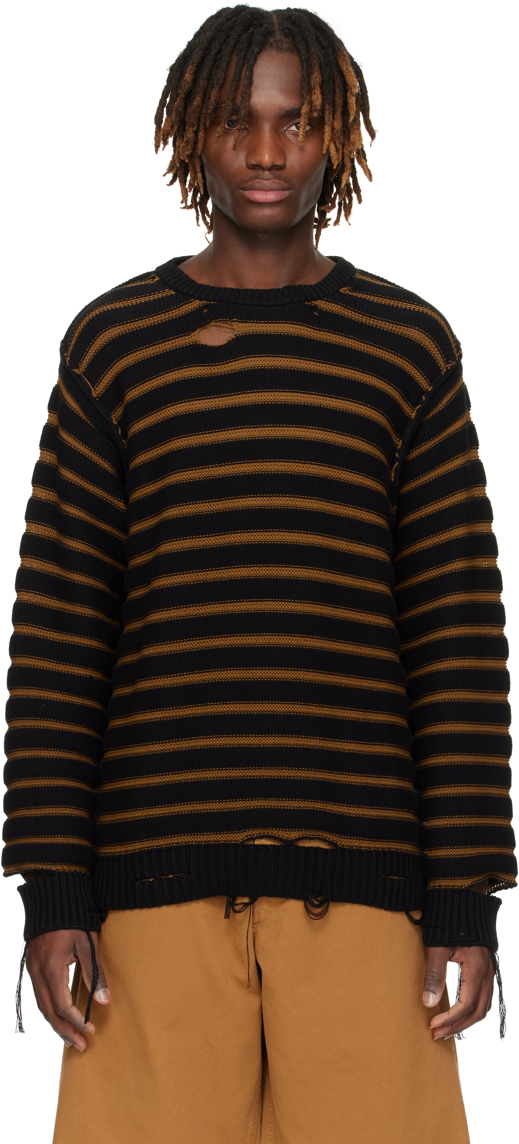 Off-White 
Navy Cotton Knit Sweater