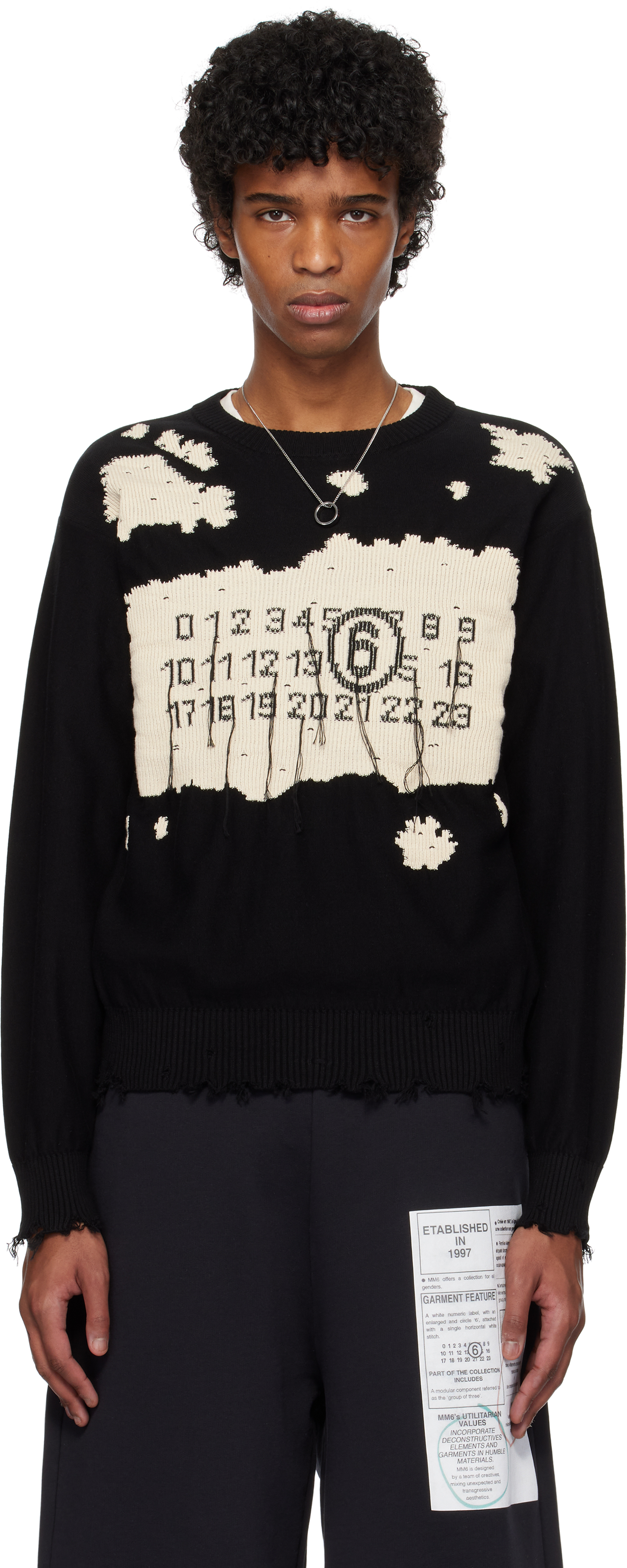 Black Knit Sweater by MM6 Maison Margiela on Sale