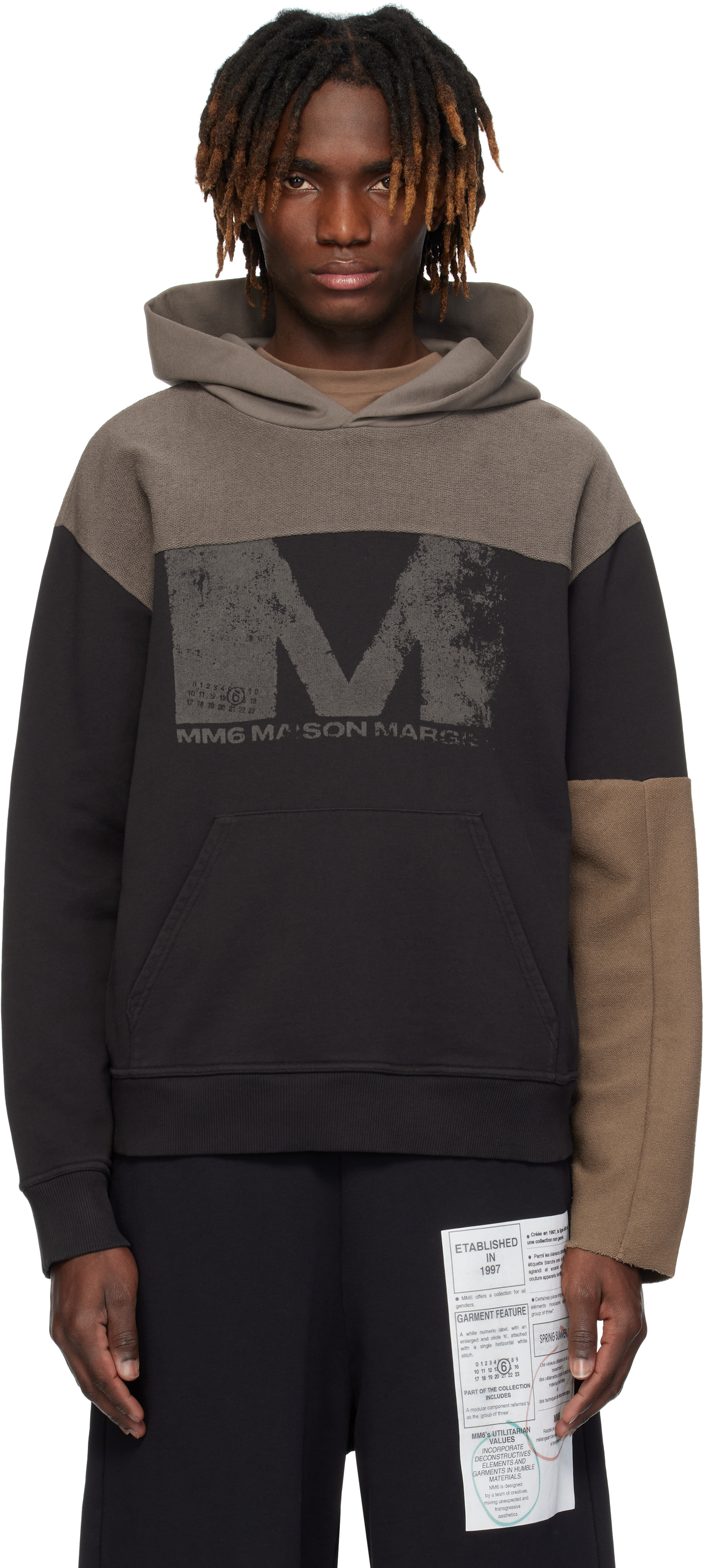 Black 
Brown Washed Hoodie