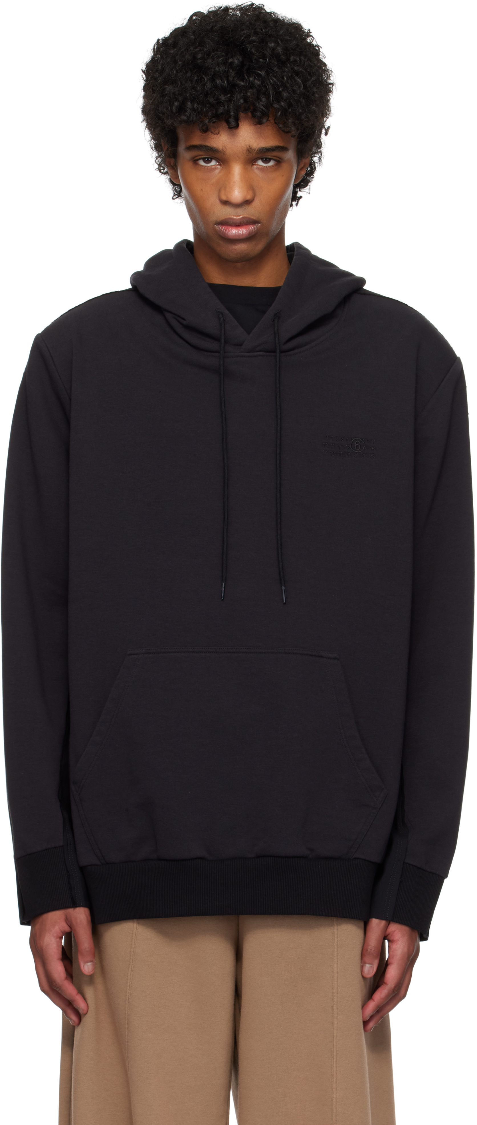 Black Paneled Hoodie