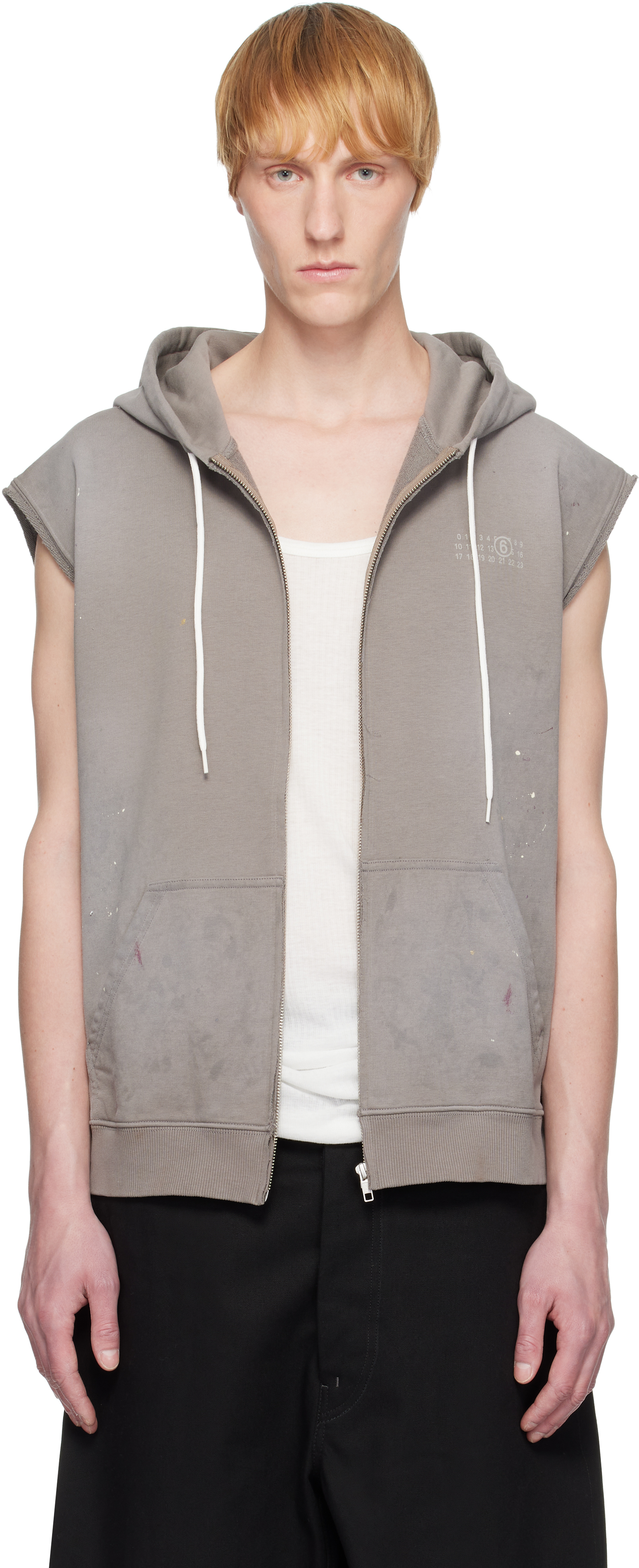 Taupe Paint Splatter Hoodie