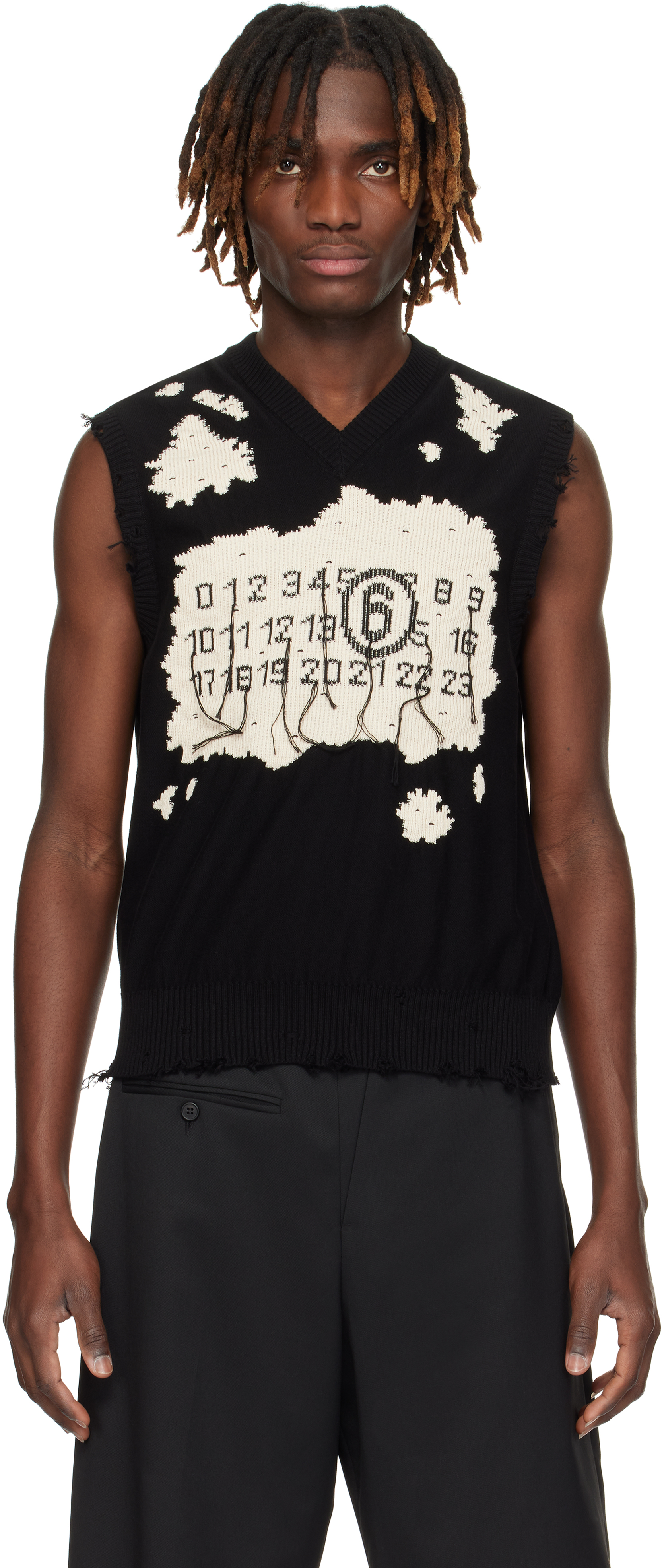 Black Distressed Vest