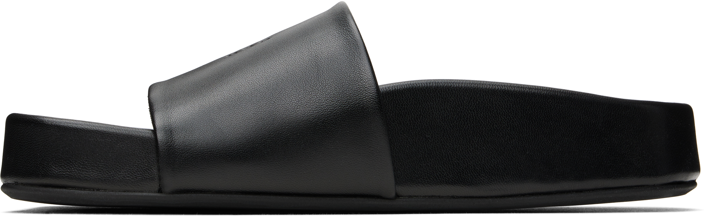 Mm6 Maison Margiela Black Nappa Leather Sandals