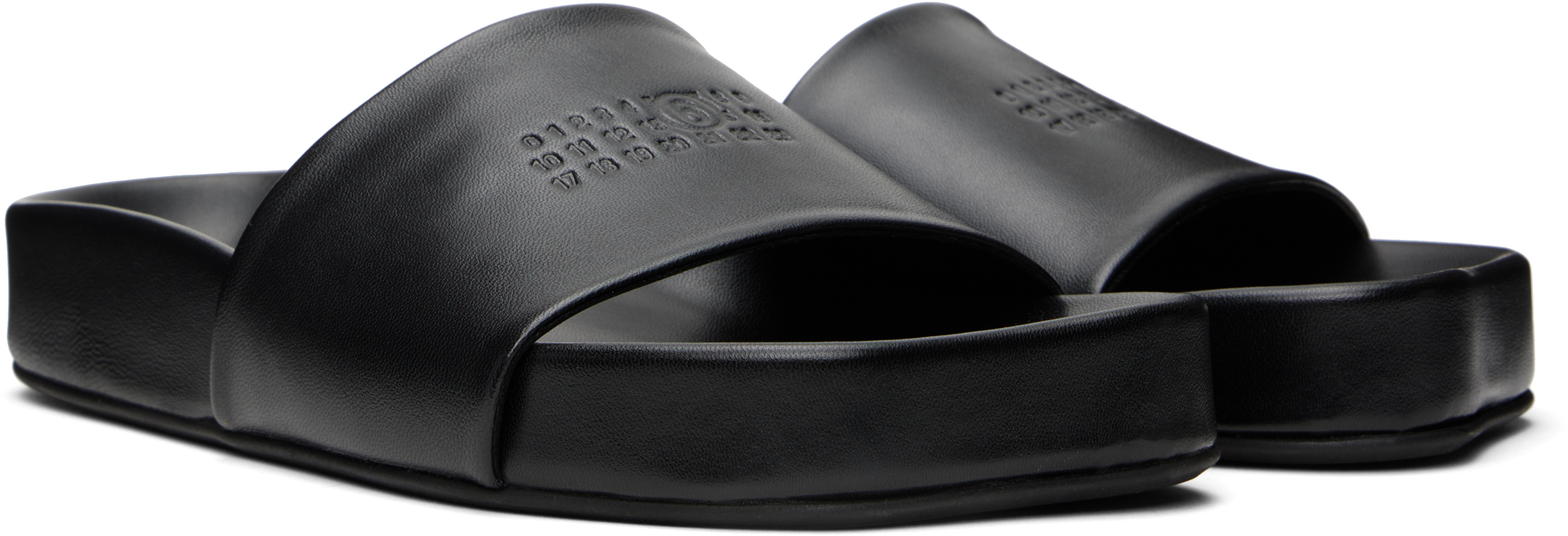 Mm6 Maison Margiela Black Nappa Leather Sandals