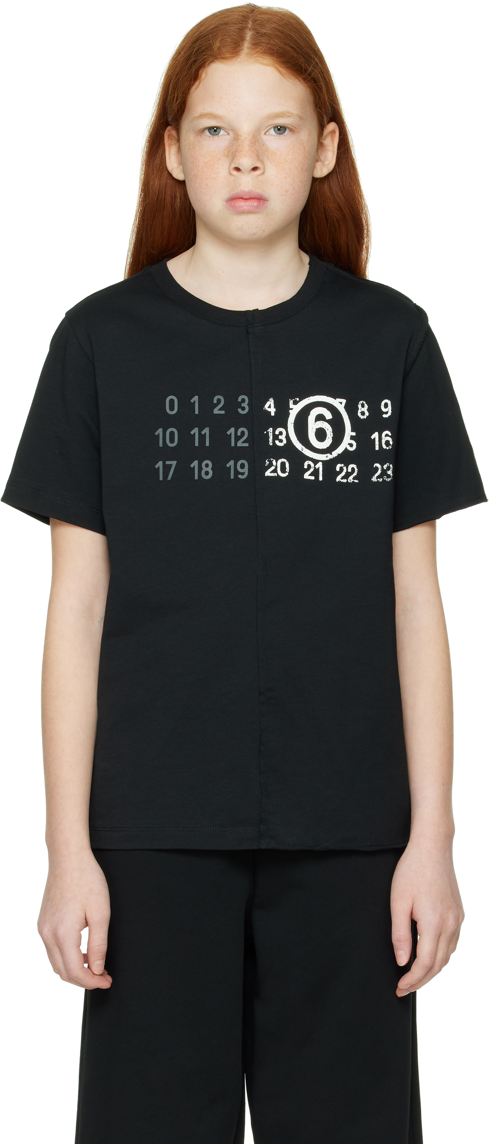 Kids Black Printed Logo T-shirt