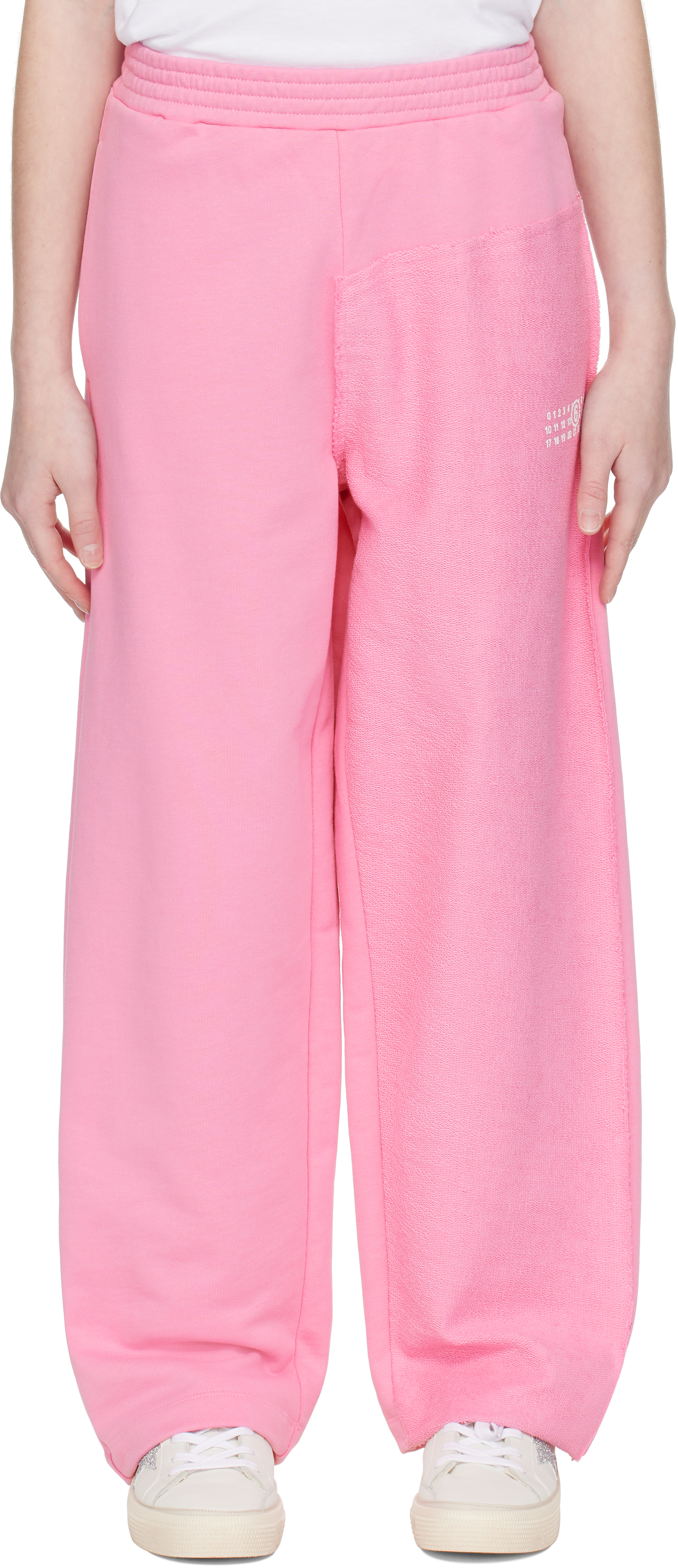 Mm6 Maison Margiela Kids Pink French Terry Sweatpants In M6308