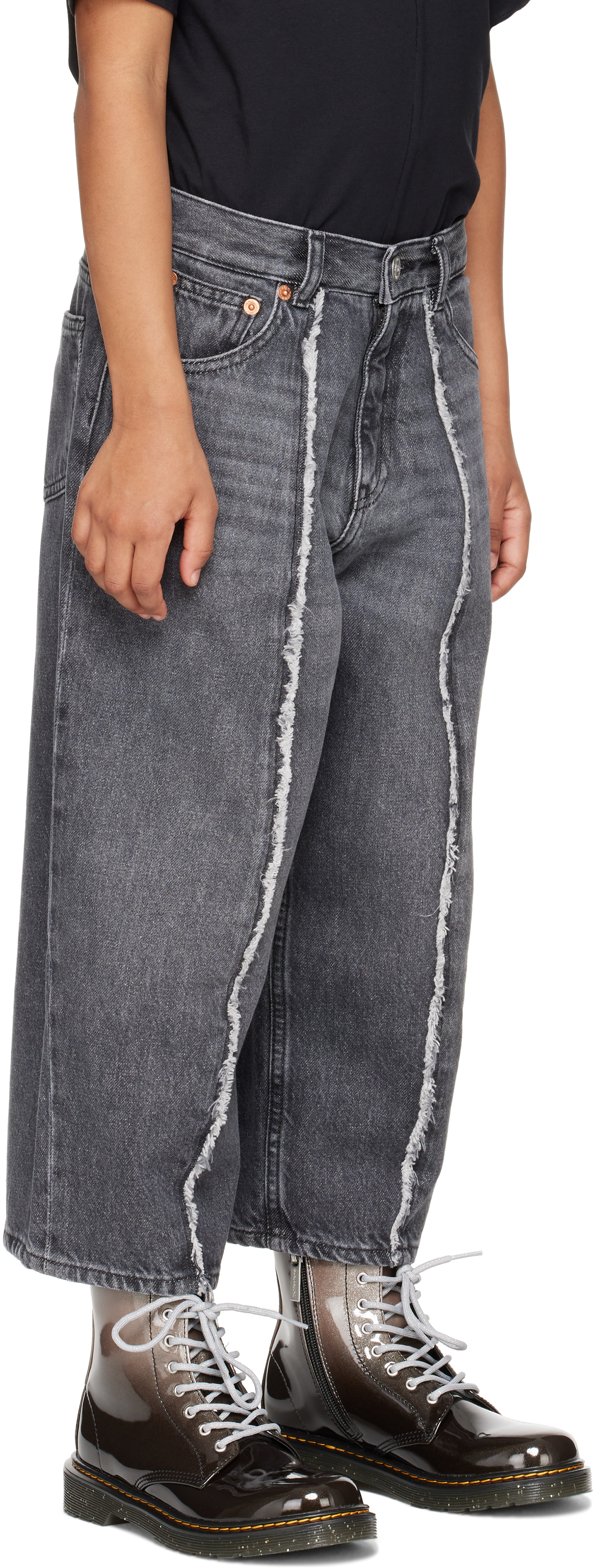 Mm6 Maison Margiela Kids Gray 5 Pockets Jeans In Gray