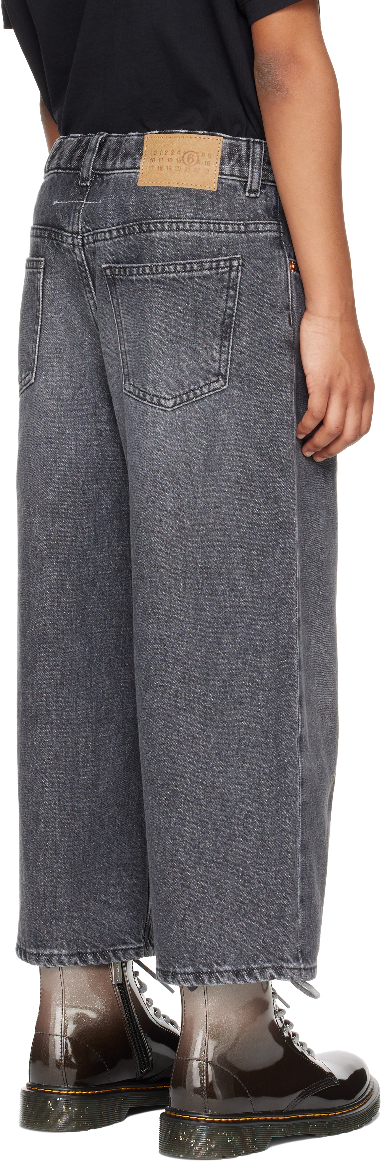 Mm6 Maison Margiela Kids Gray 5 Pockets Jeans In Gray