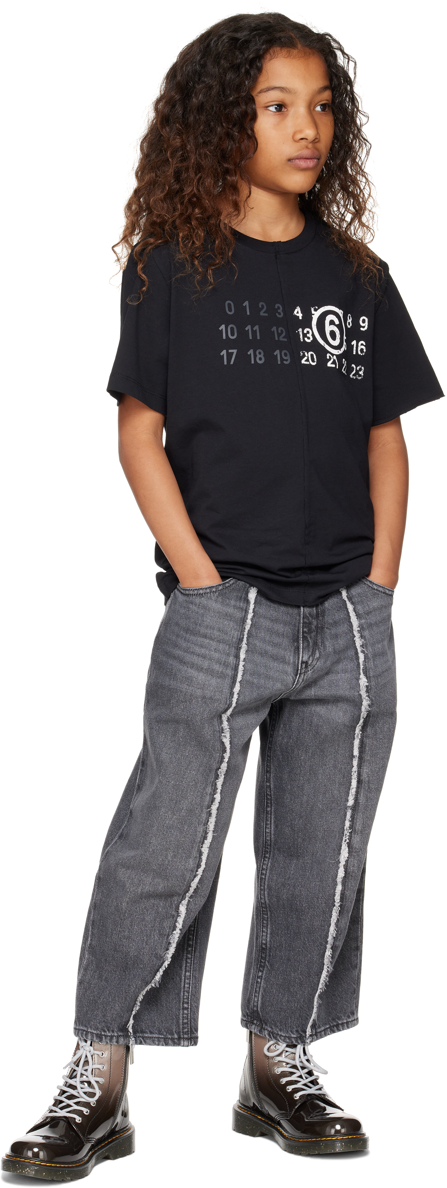 Mm6 Maison Margiela Kids Gray 5 Pockets Jeans In Gray