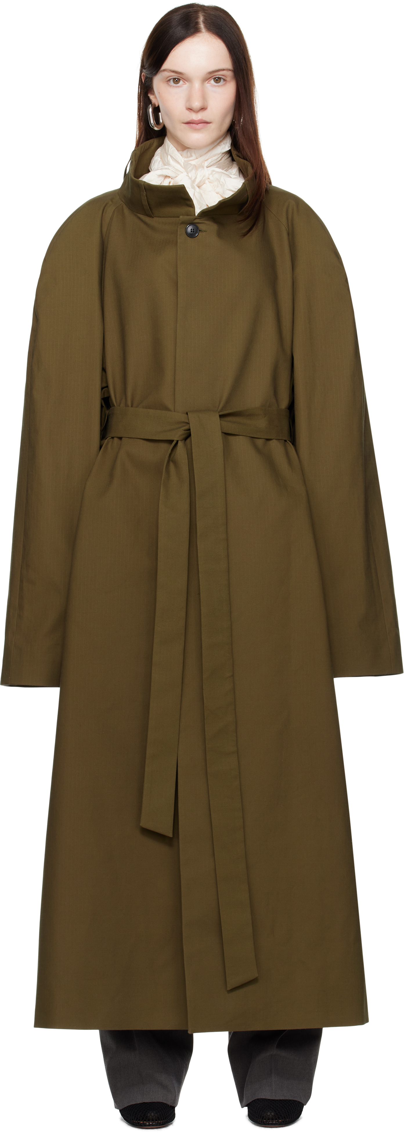 【関税込み】MARIE ADAM-LEENAERDT トレンチコート MARIE ADAM-LEENAERDTのカーキ Multiple Ways Skirt トレンチ