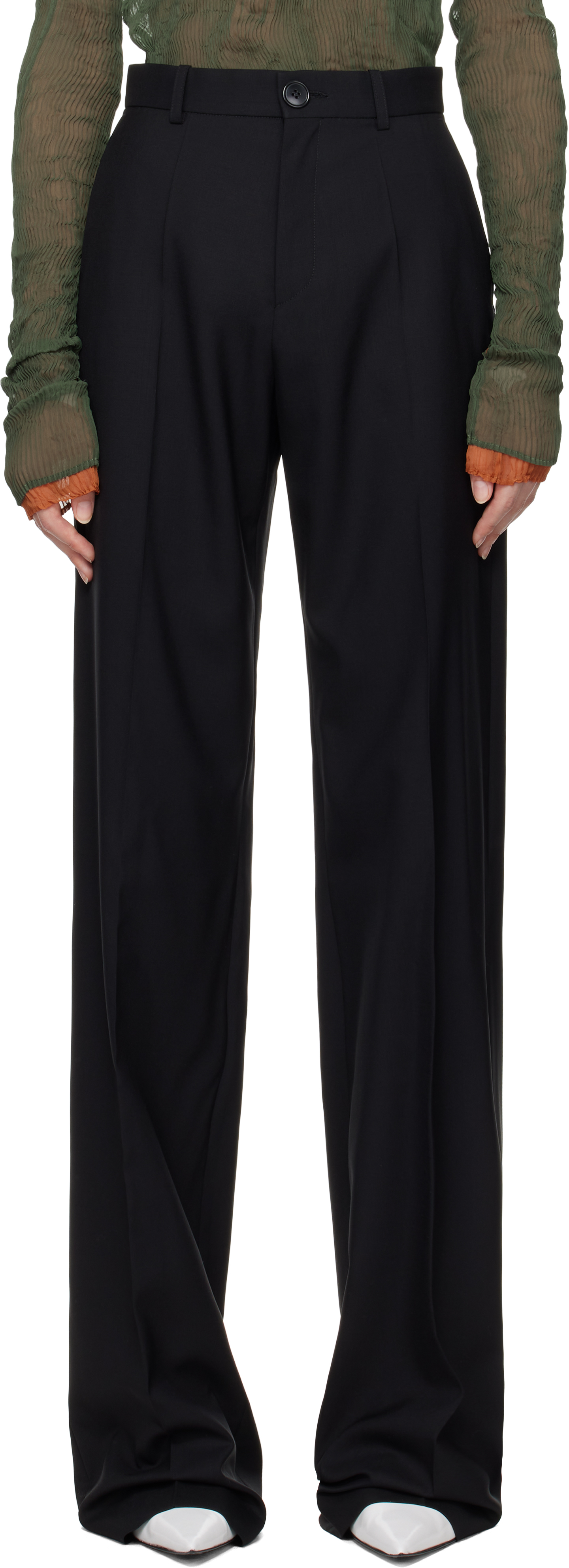 Black Classic Wool Trousers