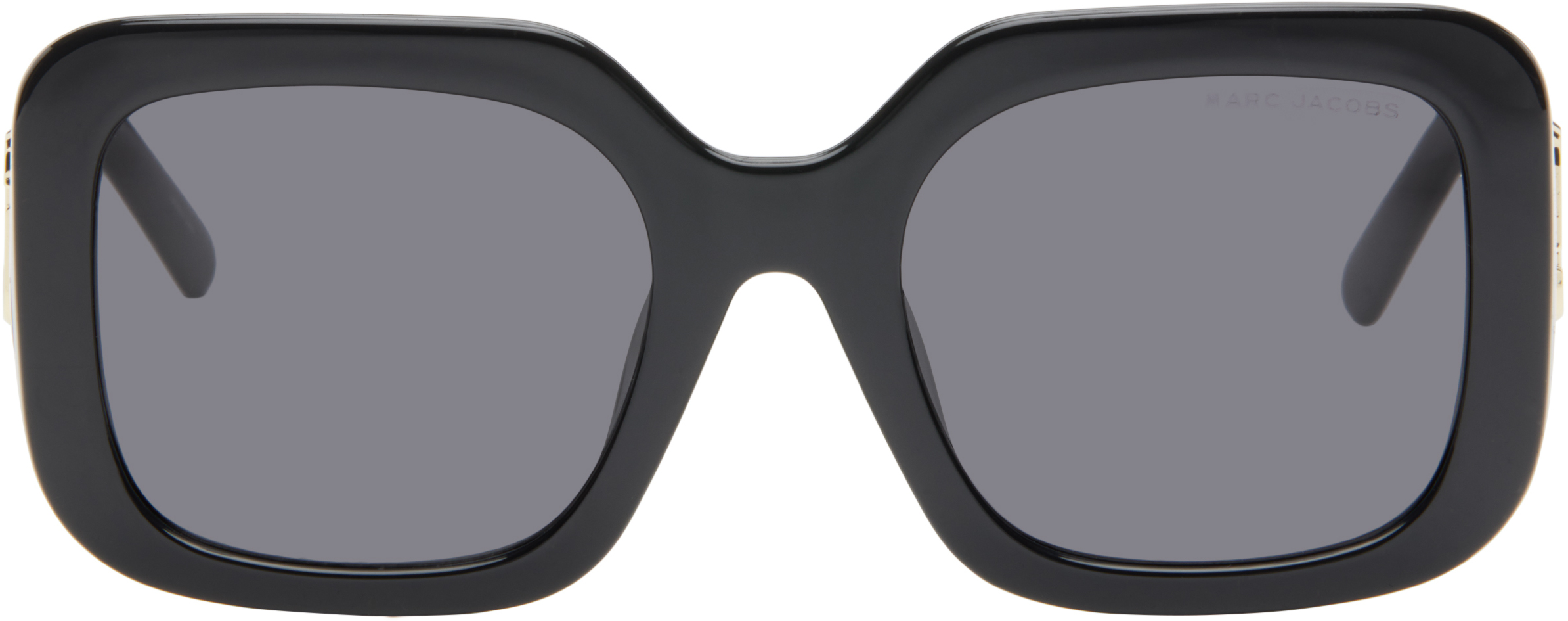 Shop Marc Jacobs Black Square Acetate Sunglasses In 807 Black