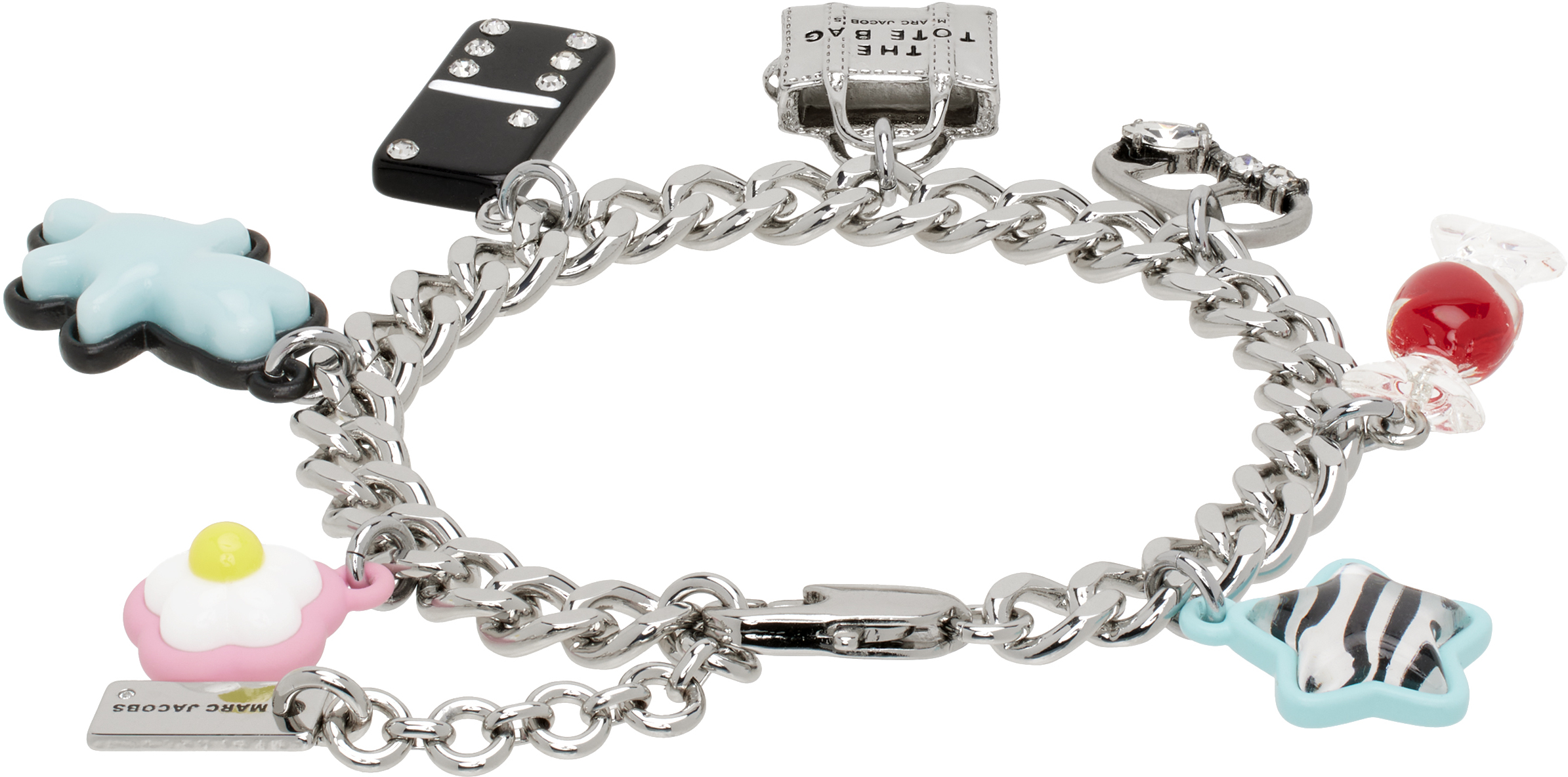 Marc Jacobs Sticker Charm Bracelet In 098 Silver Multi