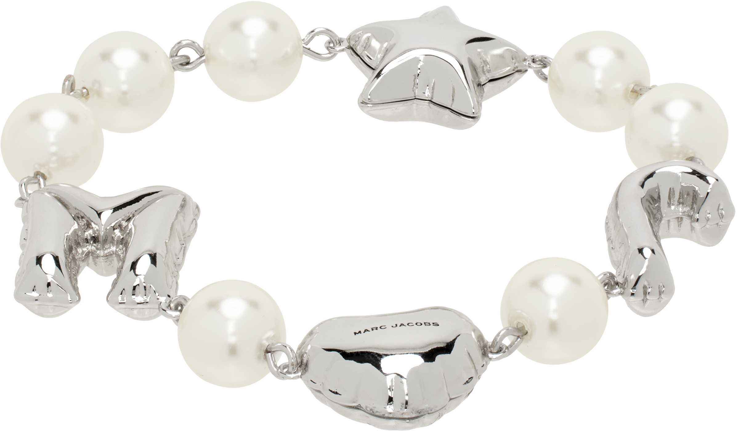 Marc Jacobsのシルバー 'The MJ Balloon Pearl' ブレスレットが