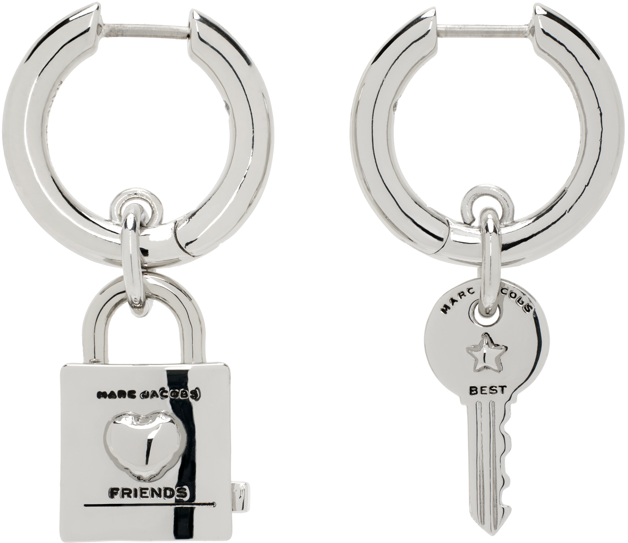 Silver Friendship Padlock Earrings