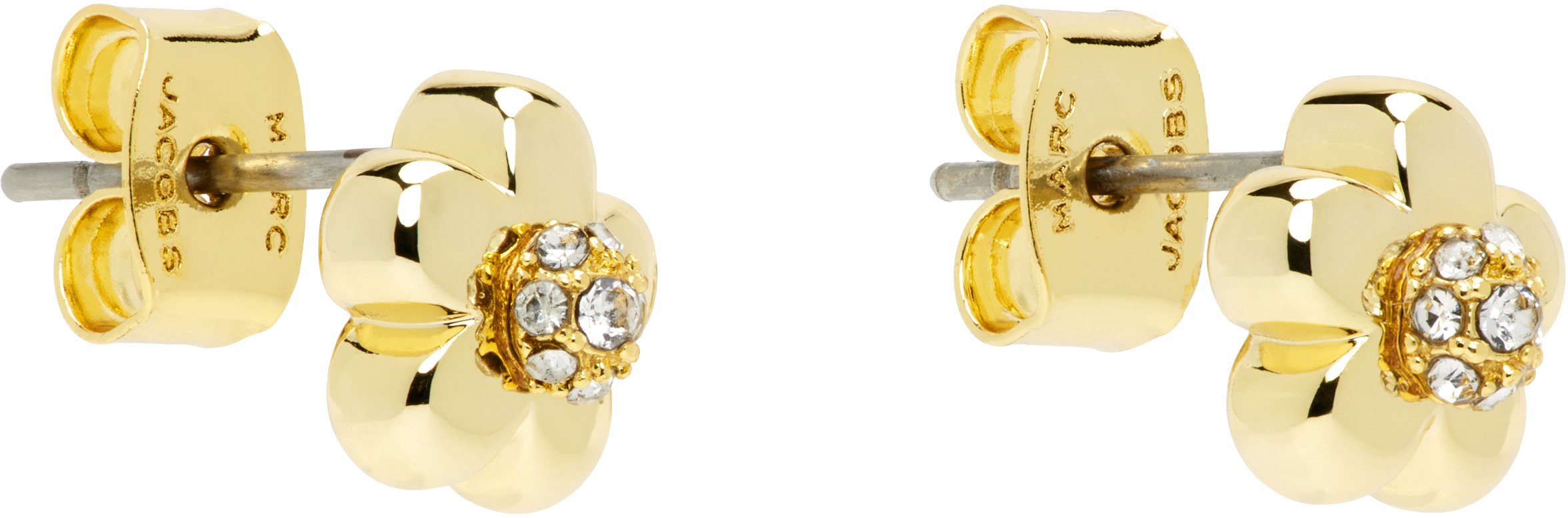 Marc Jacobs Gold 'the Daisy' Earrings In 722 Gold/crystal