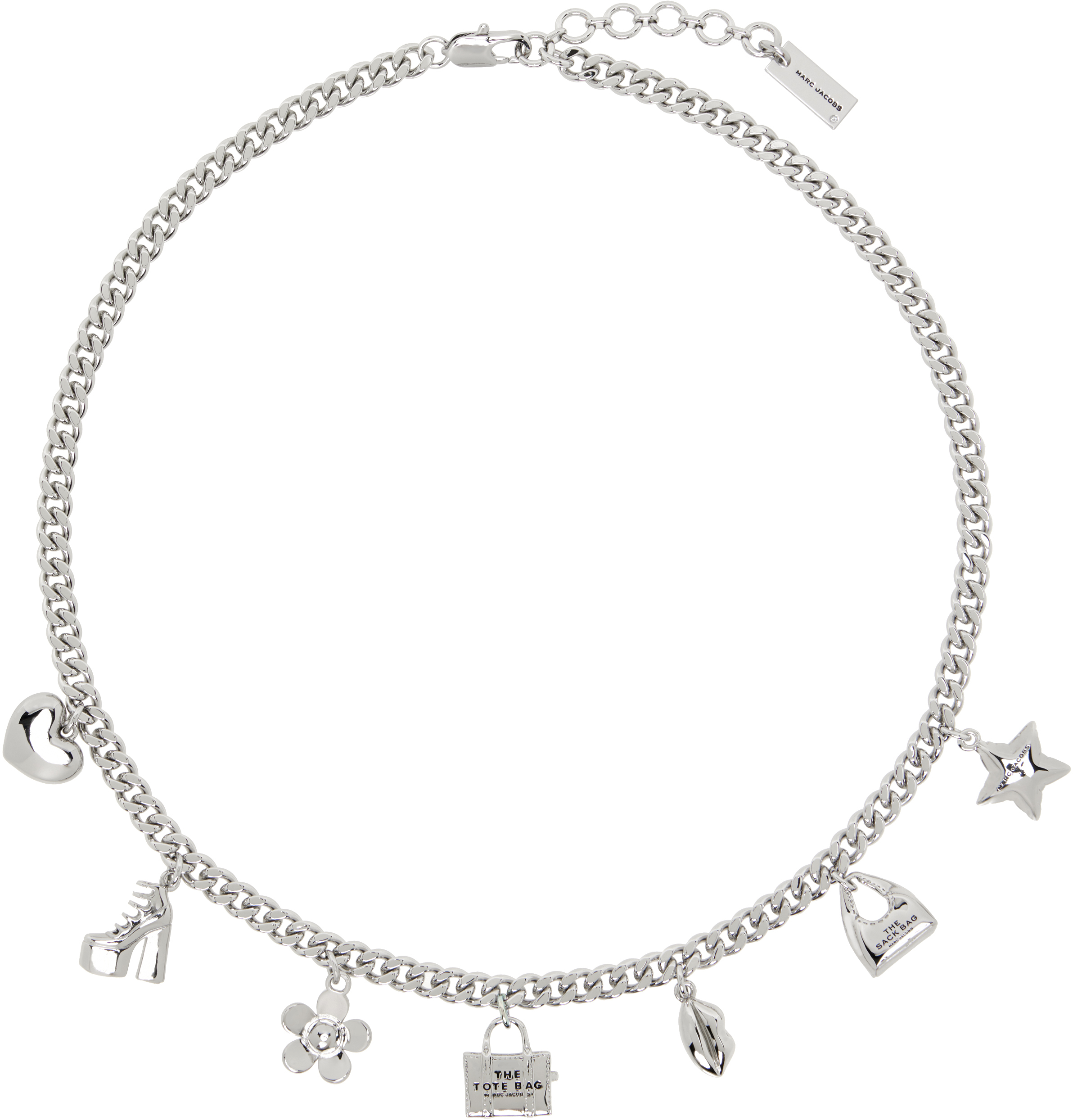Silver 'The Mini Icon Charm' Necklace by Marc Jacobs on Sale