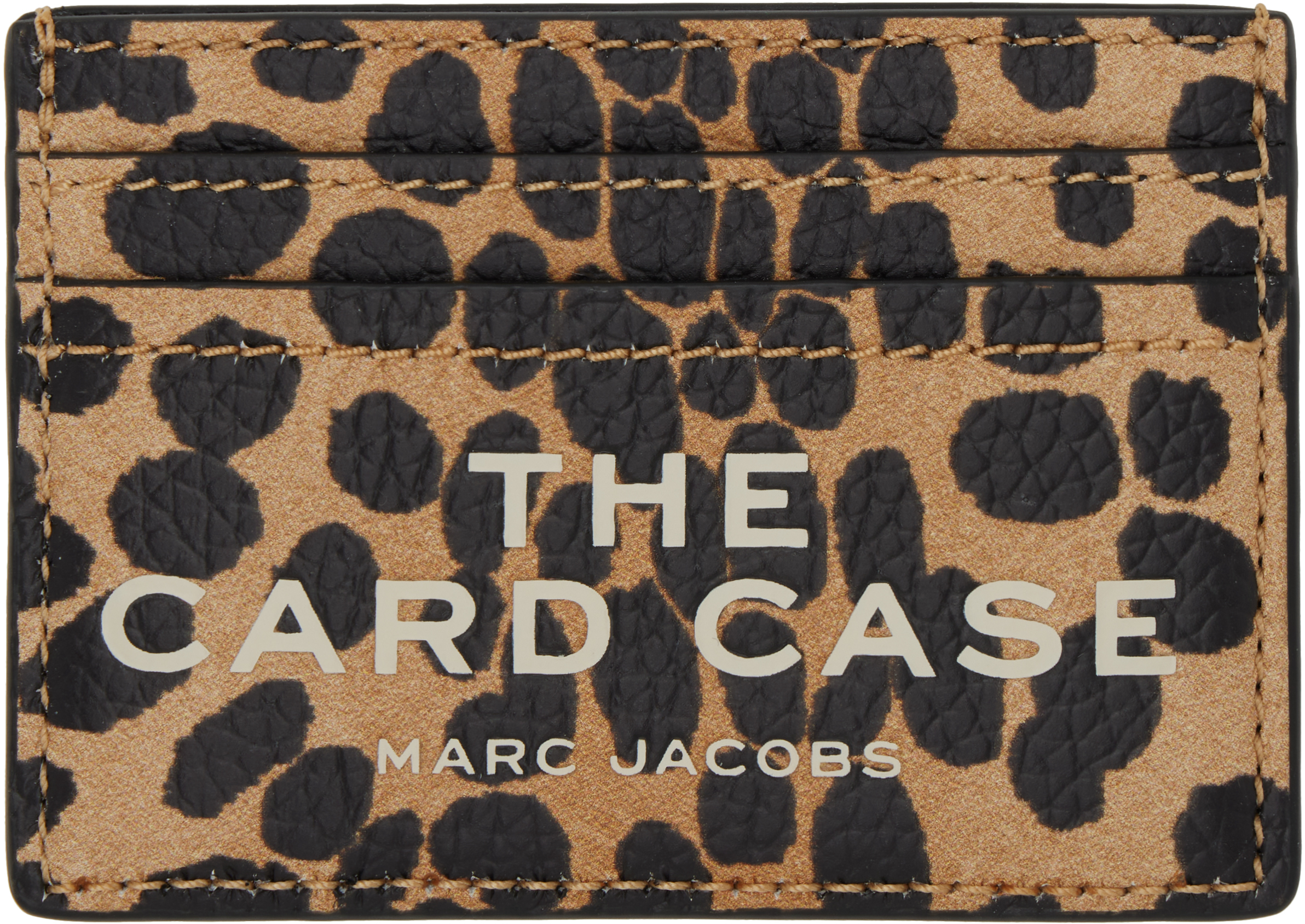 Marc Jacobs Beige & Black 'the Leather Card Case' Card Holder In 002 Black Multi