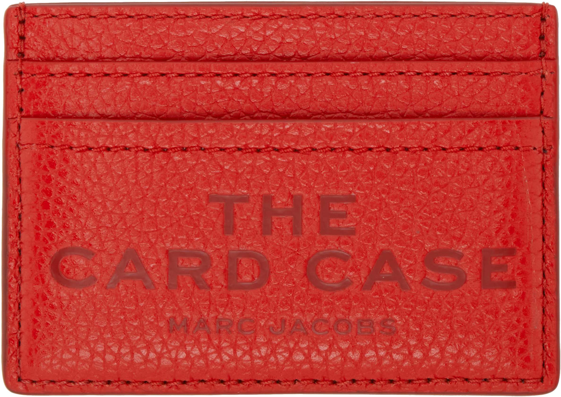 Marc Jacobs: Red 'The Leather Card Case' Card Holder | SSENSE