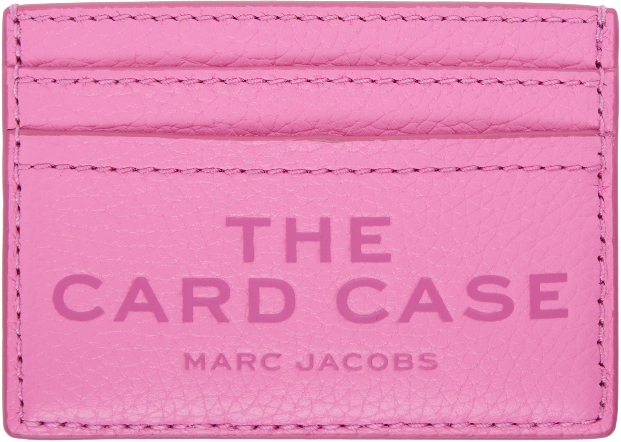 MARC JACOBS PINK 'THE LEATHER CARD CASE' CARD HOLDER