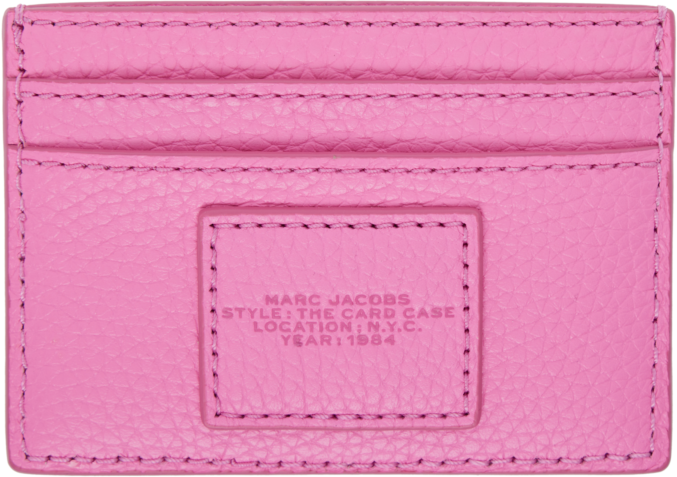 MARC JACOBS PINK 'THE LEATHER CARD CASE' CARD HOLDER