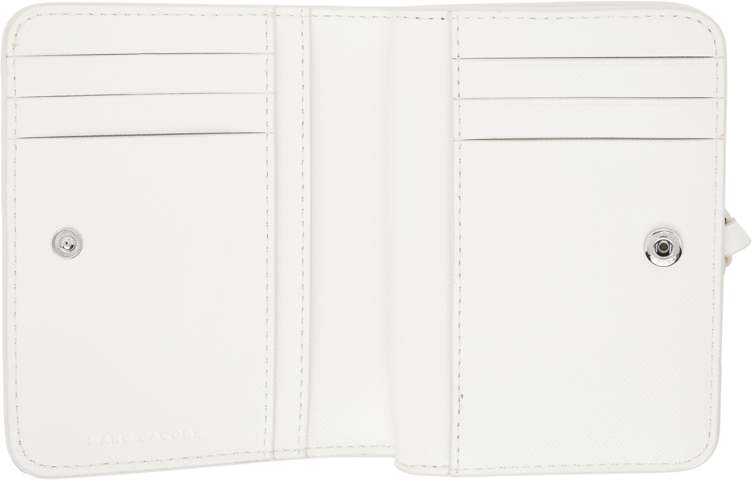 Marc Jacobs White 'the Sticker Utility Snapshot Mini Compact' Wallet In 101 White Multi
