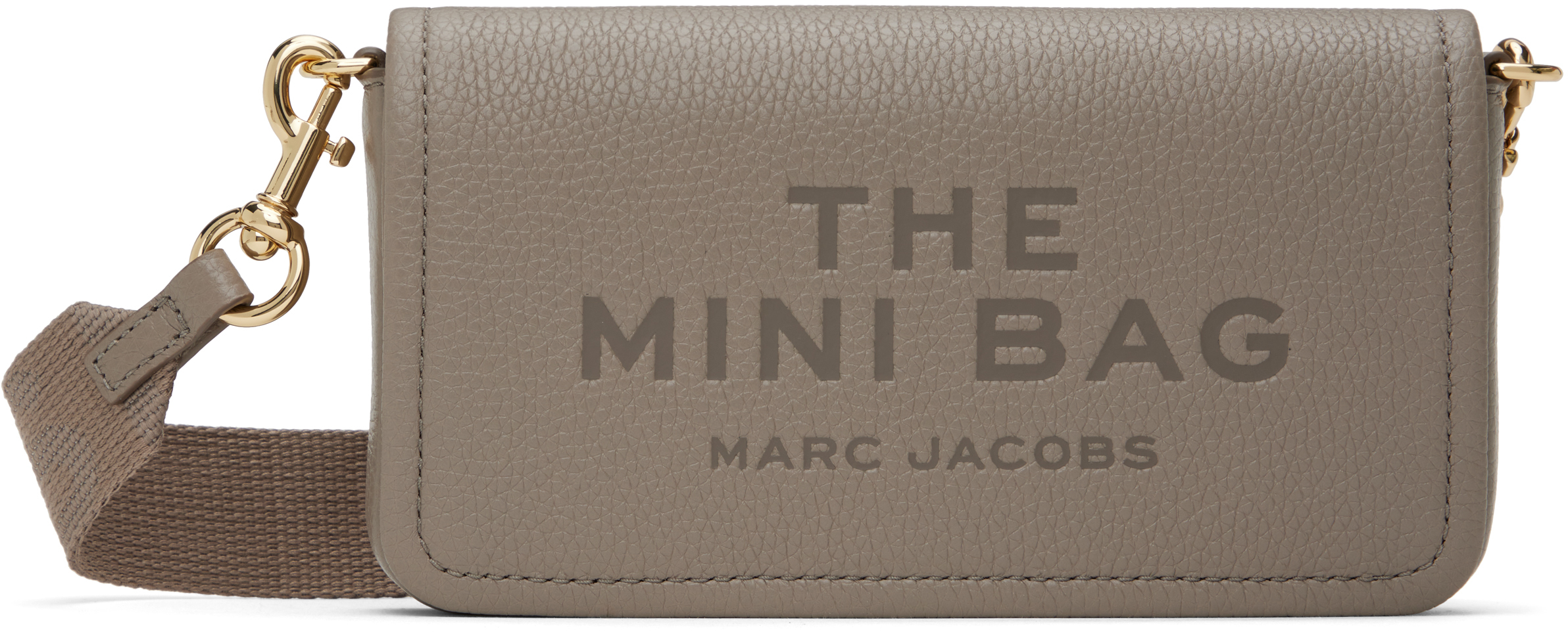 Marc Jacobs The Mini Bag Shoulder Bag In Grey Leather In 055 Cement