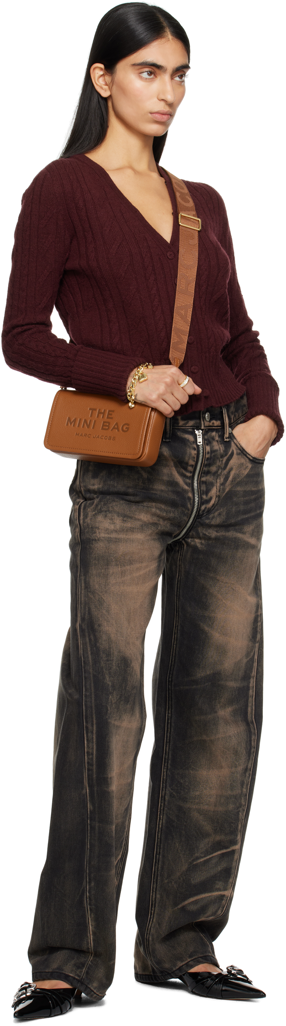 Marc Jacobs Brown 'the Leather Mini' Bag In 212 Argan Oil