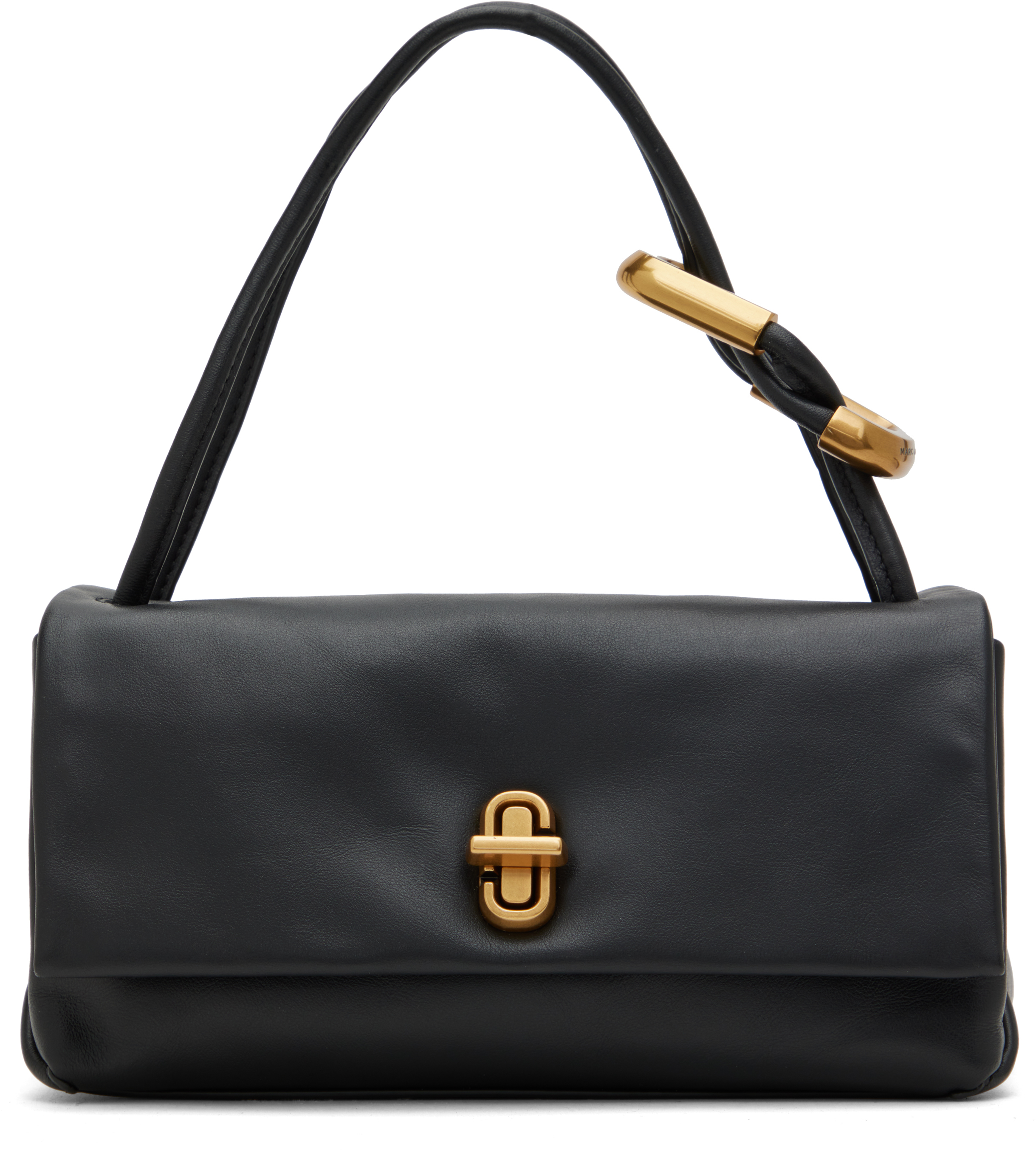 Marc Jacobs The Double Top Handle Leather Bag In 001 Black