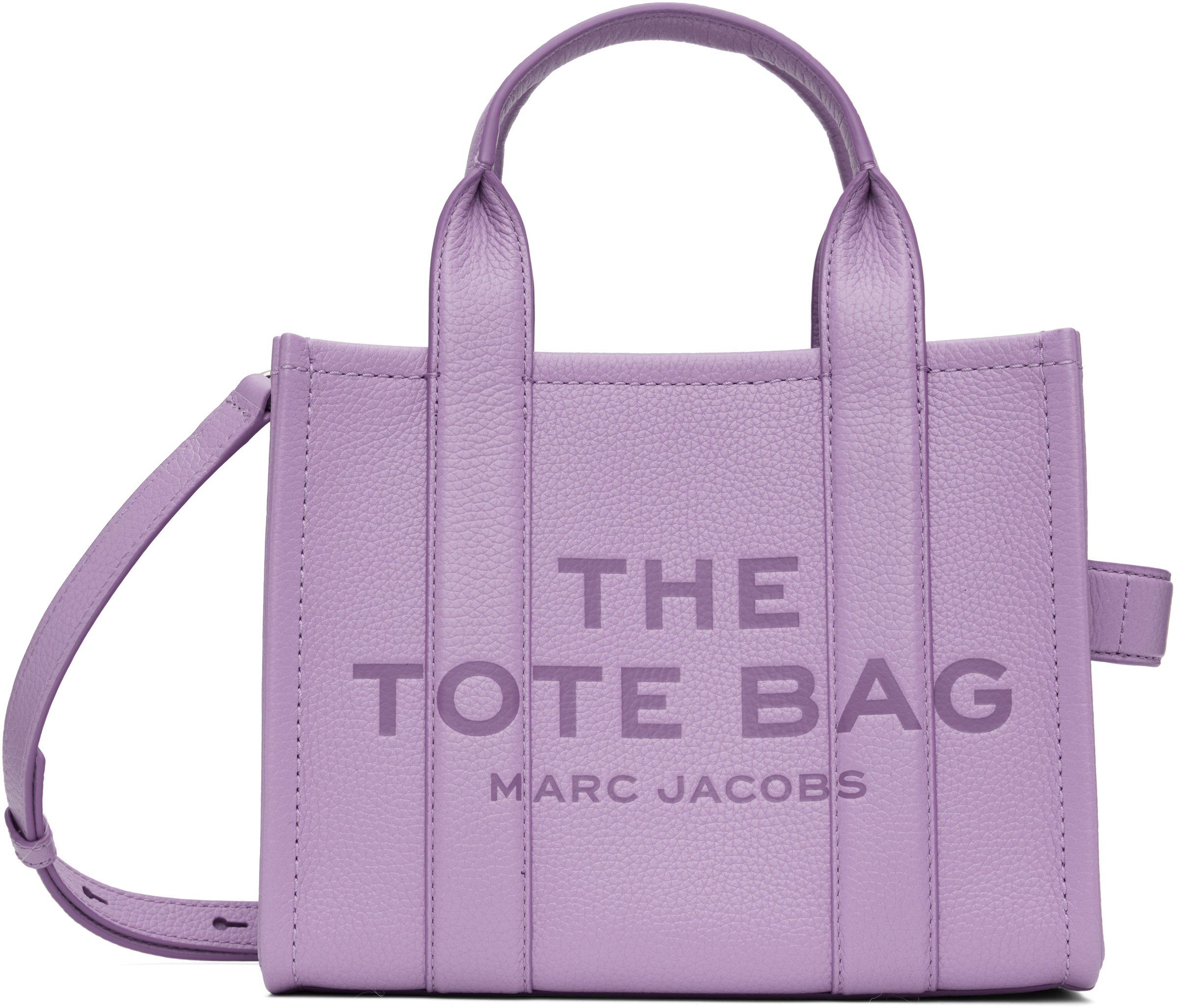 Marc Jacobs パープル The Leather Small トートバッグ Marc Jacobs: パープル The Leather Small トートバッグ
