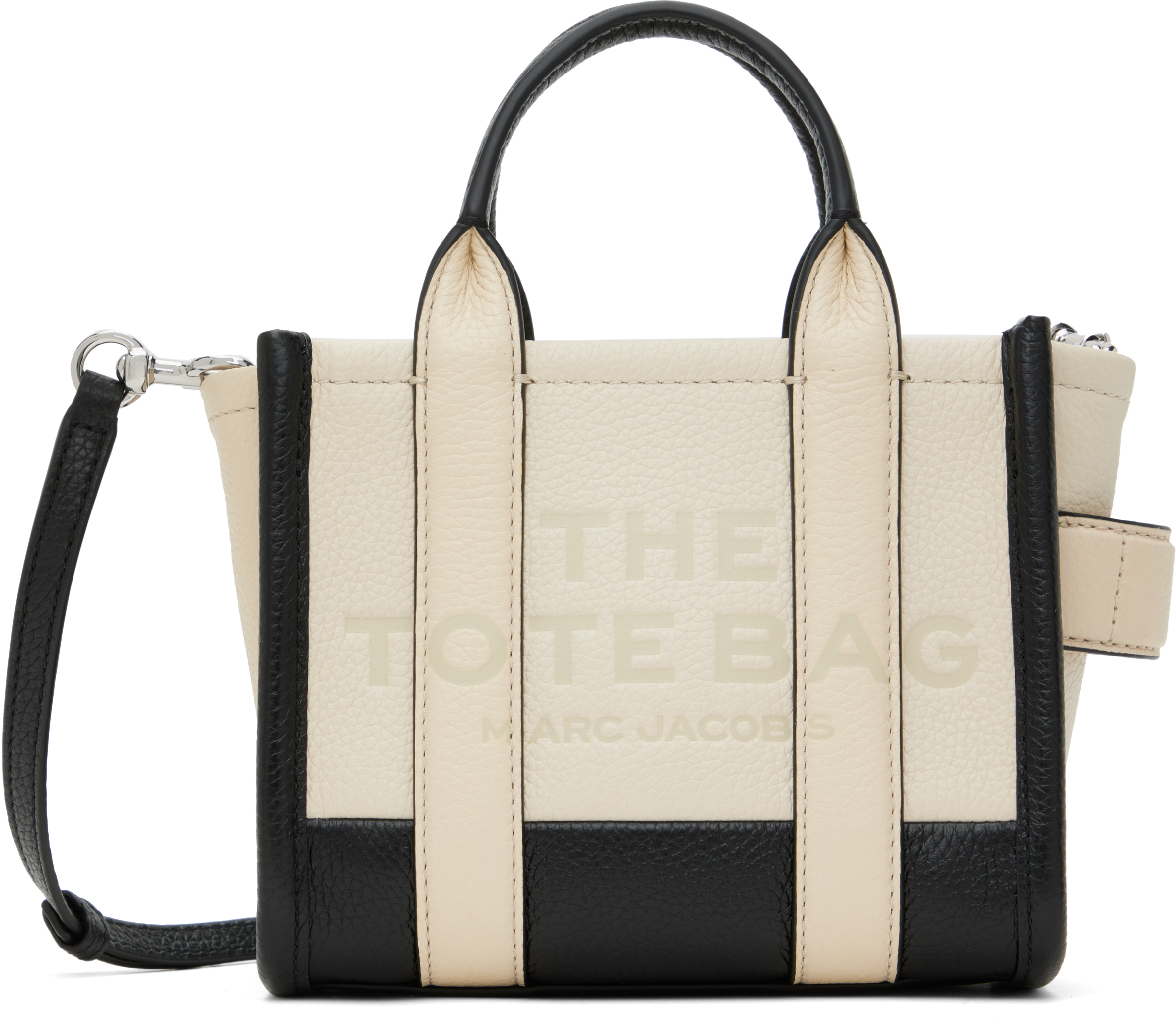 Marc Jacobs: Off-White & Black 'The Leather Crossbody' Tote