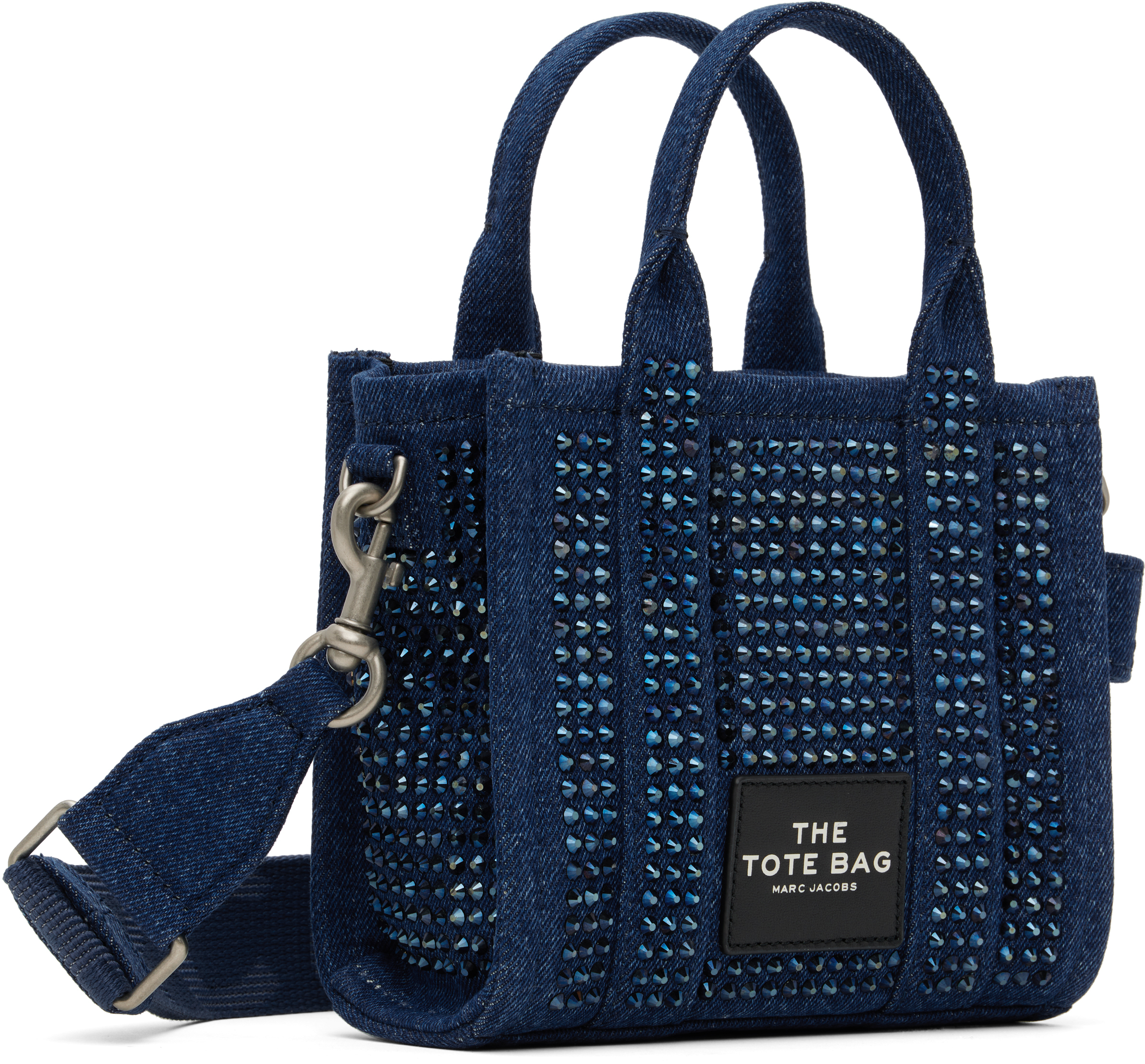 MARC JACOBS BLUE 'THE CRYSTAL DENIM CROSSBODY' TOTE