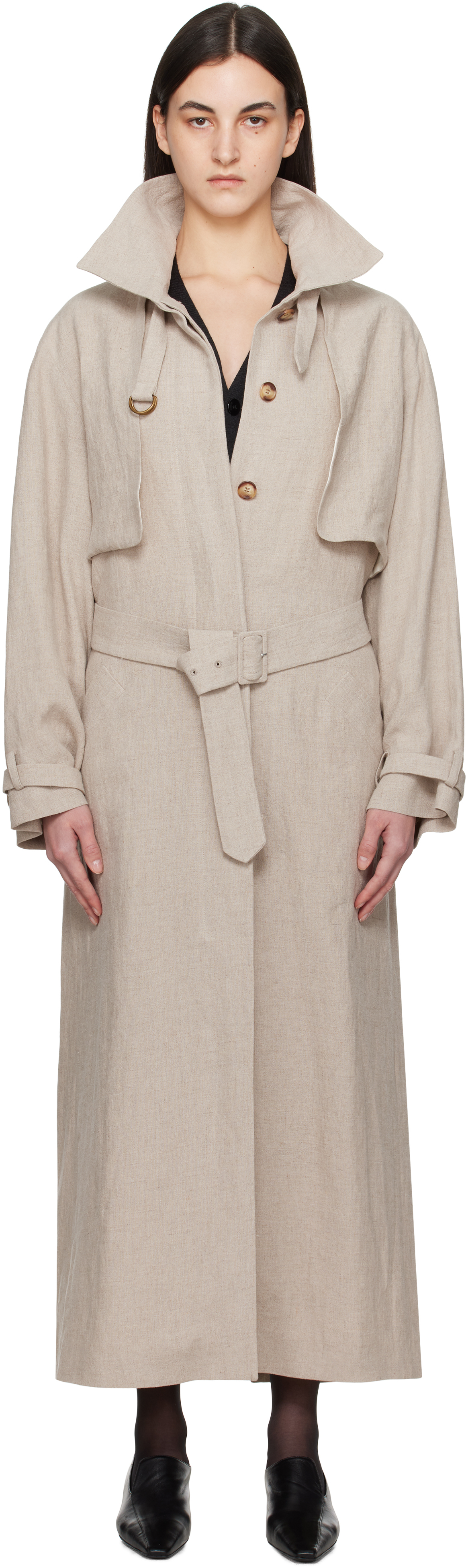 【関税込み】La Collection ベージュ Jocasta トレンチコート La Collectionのベージュ Jocasta トレンチコートがセール中