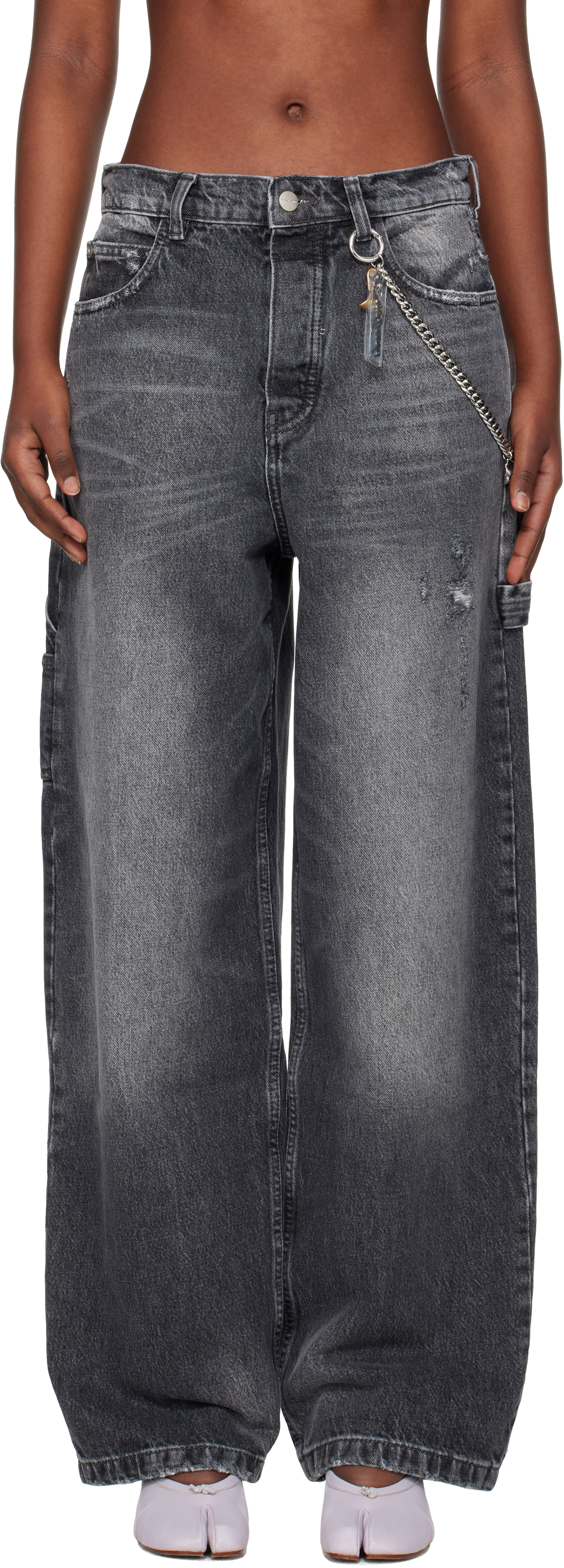 Gray Charm Oversized Jeans