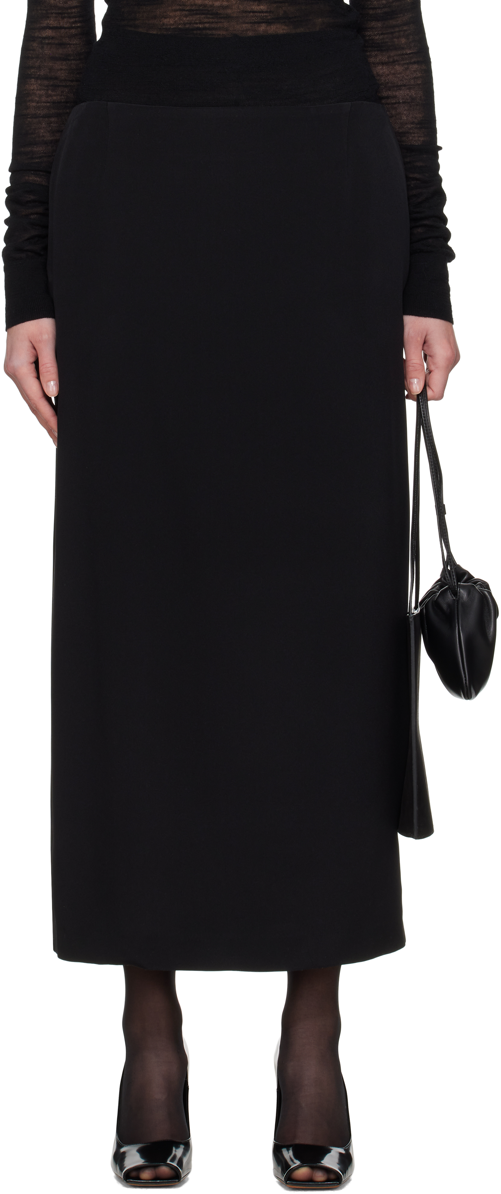 Black Alvida Midi Skirt